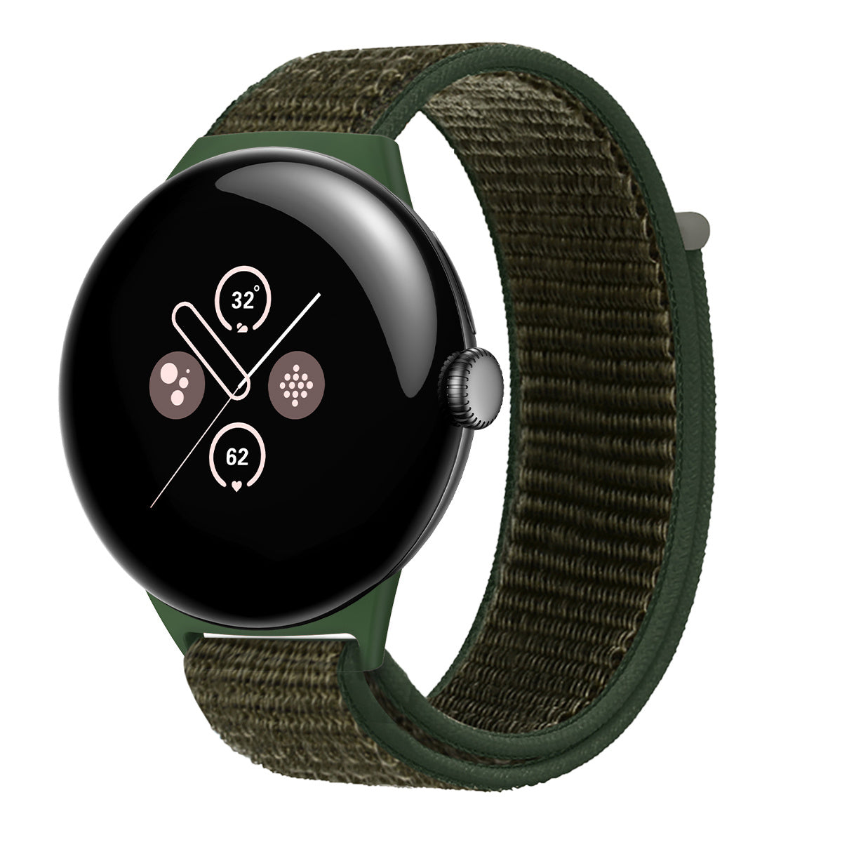 Bracelet nylon Google Pixel Watch 5 - 45mm (vert militaire)
