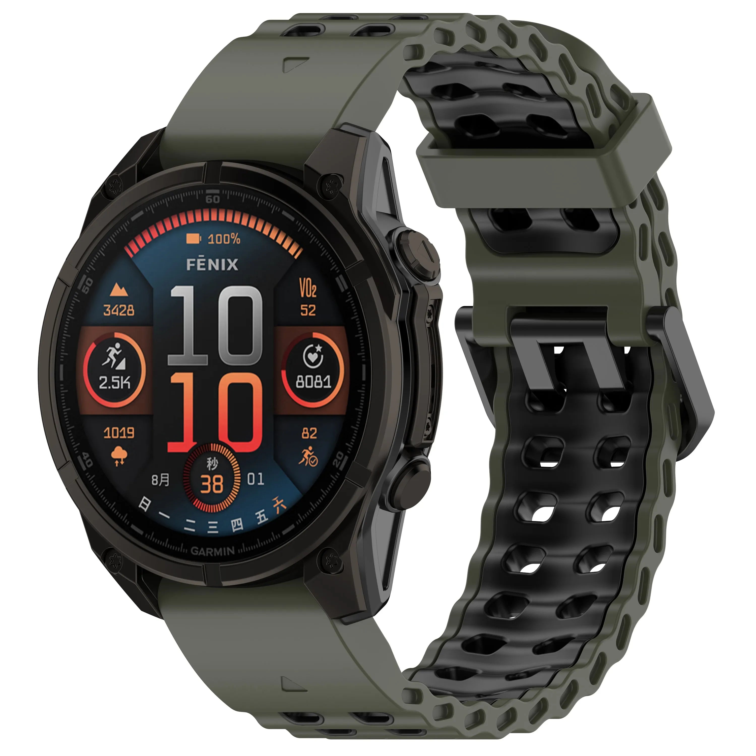 Amazfit T-Rex Ultra 2 Wave Sport Strap (Army Green/Black)