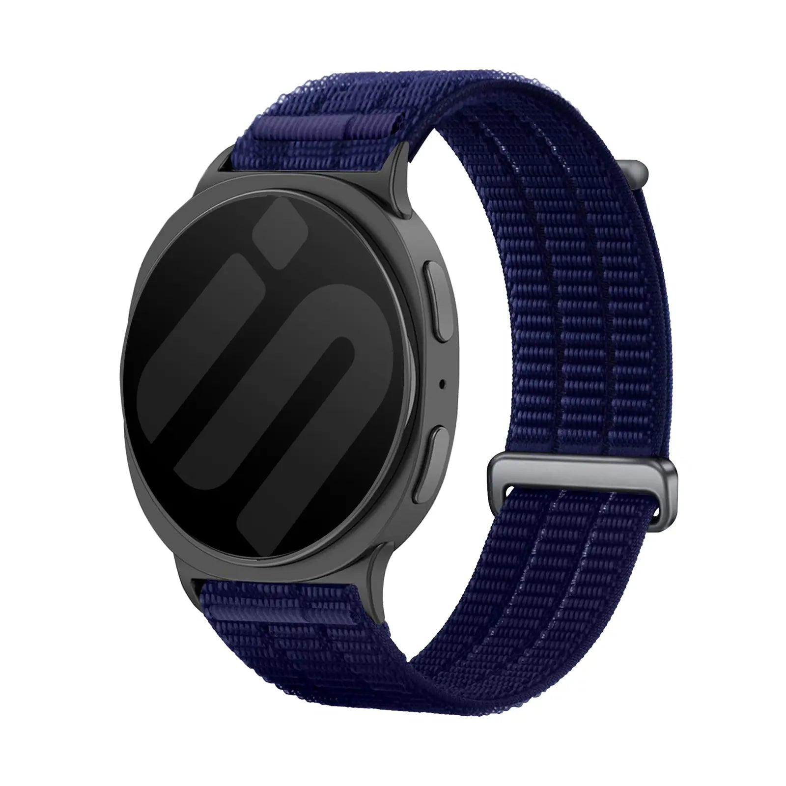 Nylon Air Strap, dark blue, on a watch, 3/4 front view