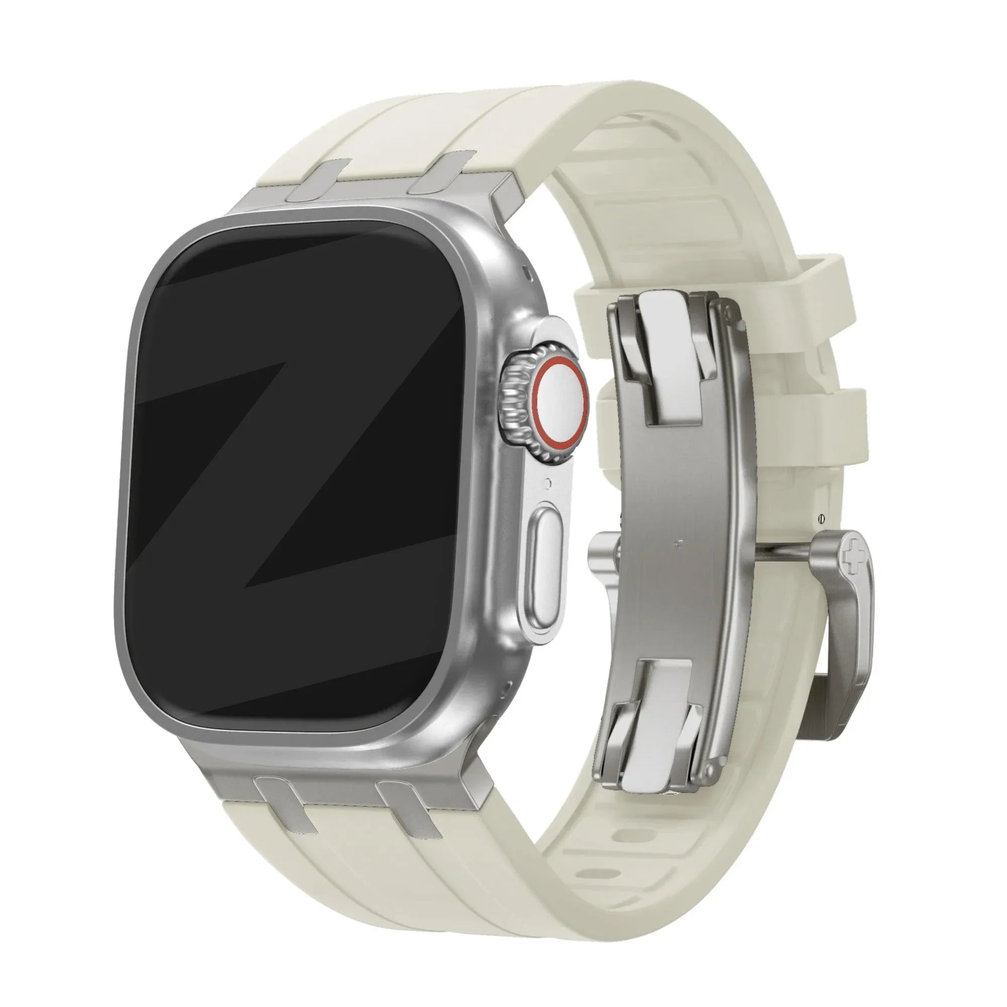 Bandz Bracelet silicone 'Luxe Liquid' Apple Watch (beige/titane)
