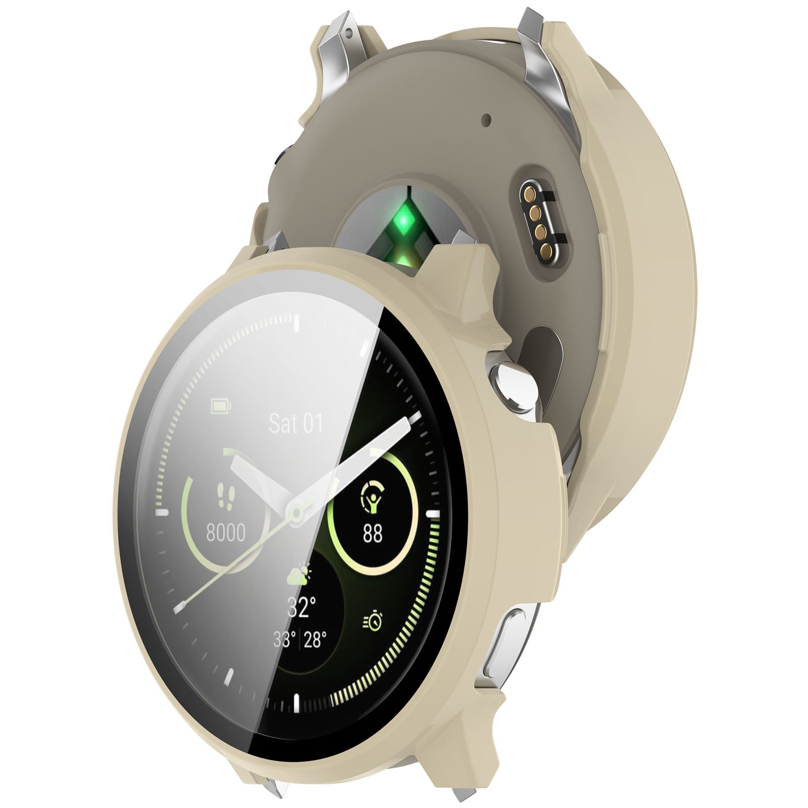 Coque dure avec verre Garmin Venu 4 - 41mm (beige)