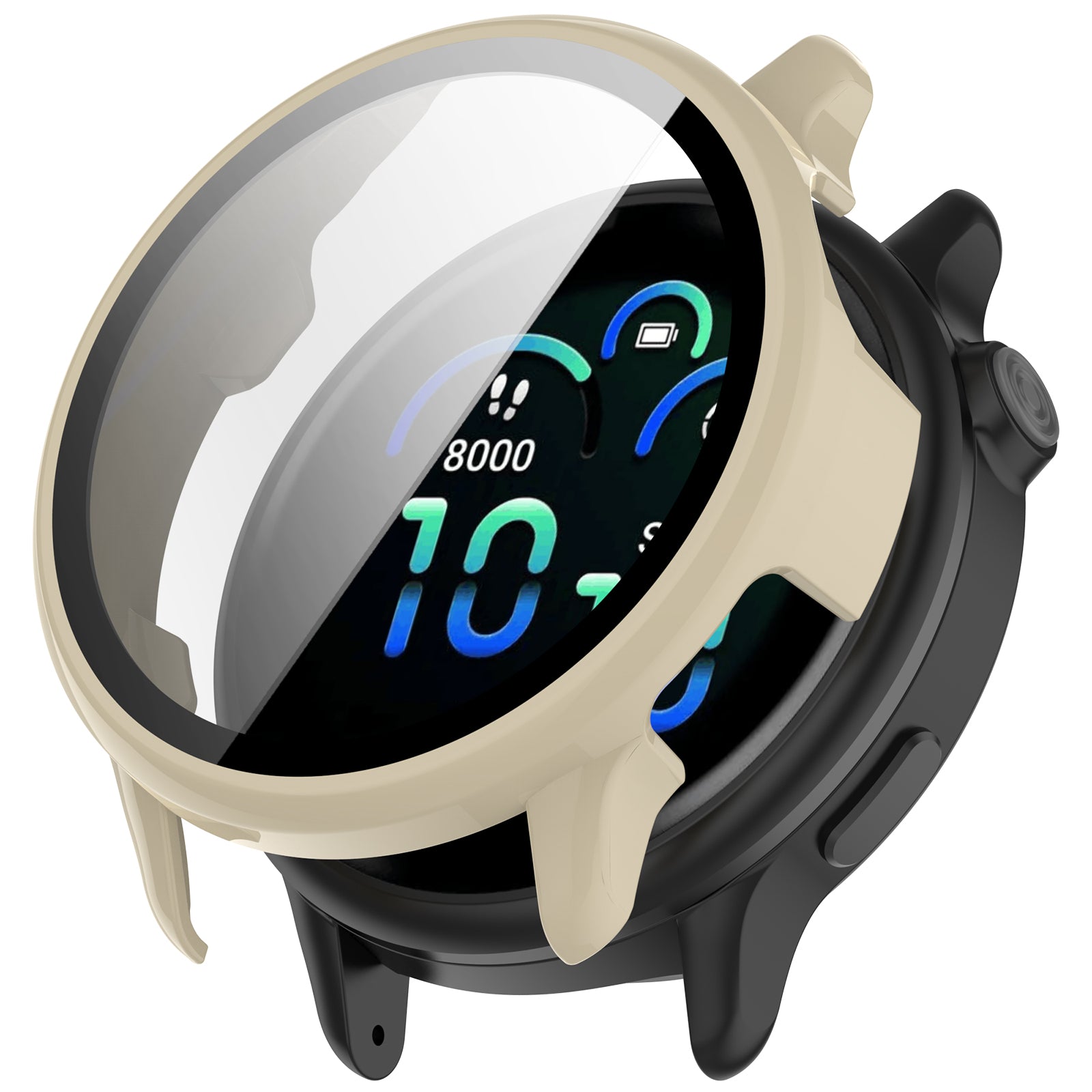 Coque rigide avec verre Garmin Vivoactive 6 (beige)