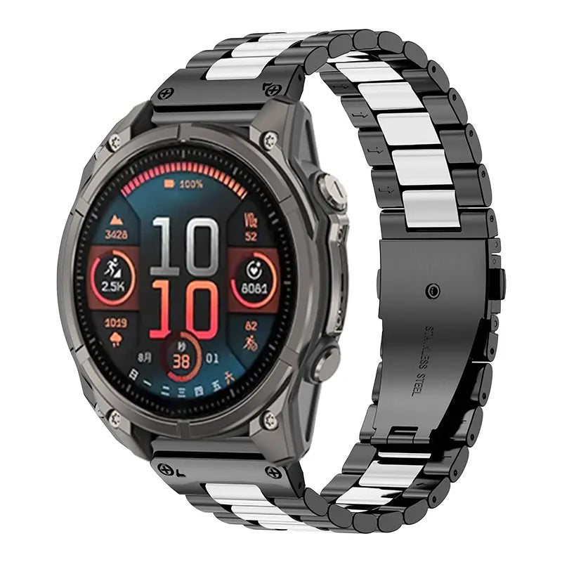 Garmin Forerunner 965 Premium Steel Strap (Black/Silver)