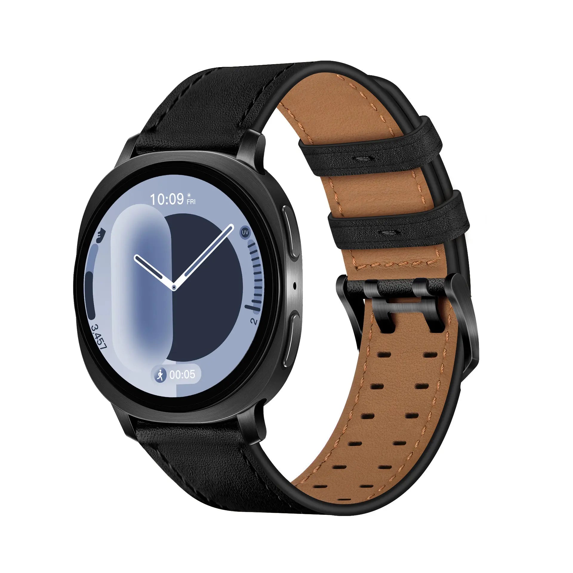 Bracelet cuir à double épingle Samsung Galaxy Watch 8 Classic (noir)