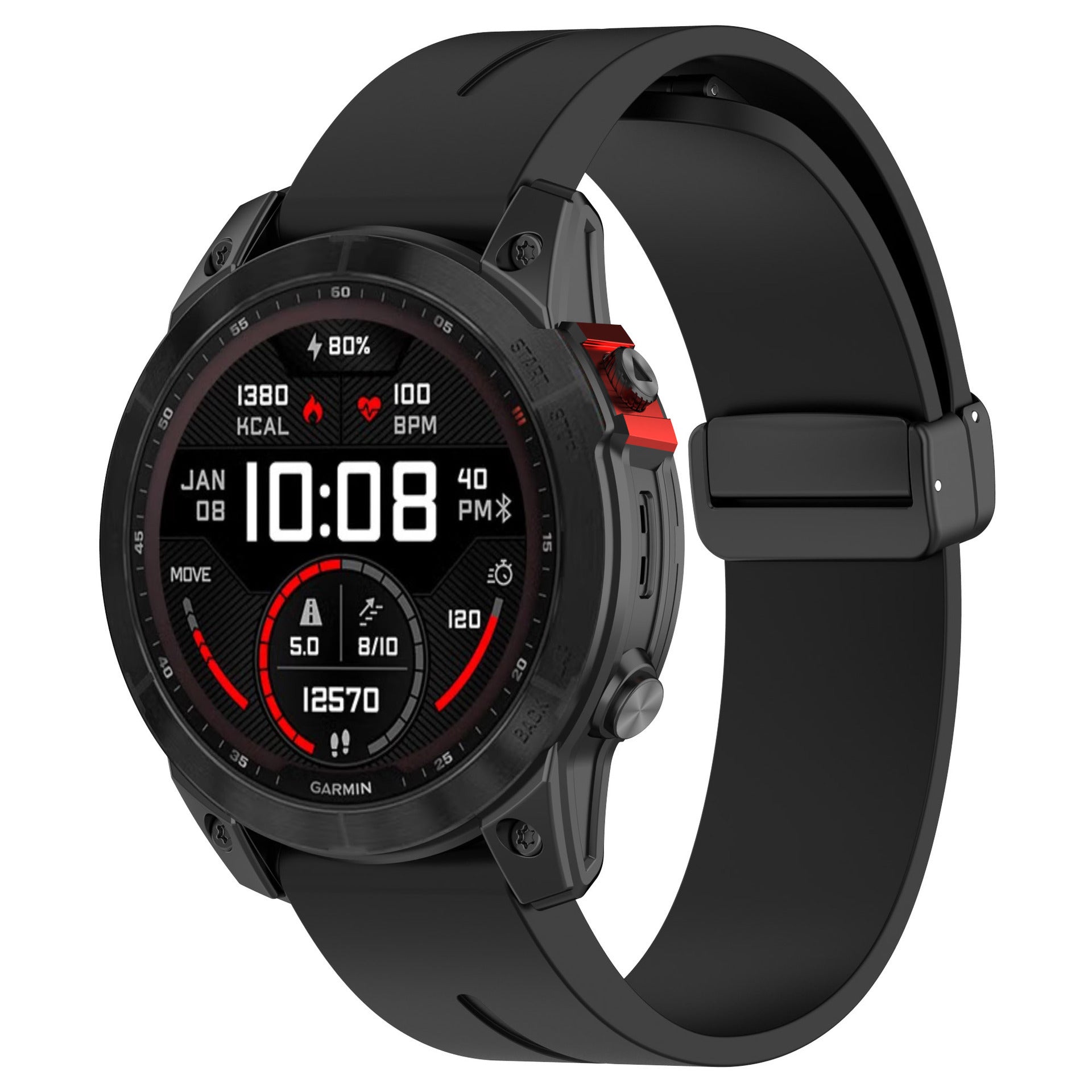 Garmin Fenix 7 D-Buckle Silicone Strap (Black)