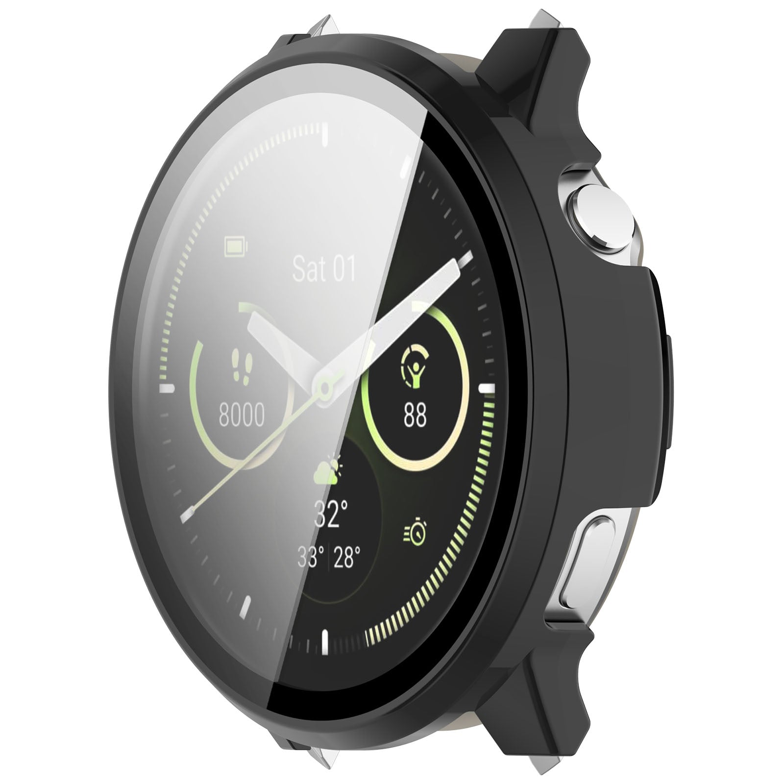 Coque dure avec verre Garmin Venu 4 - 45mm (noir)