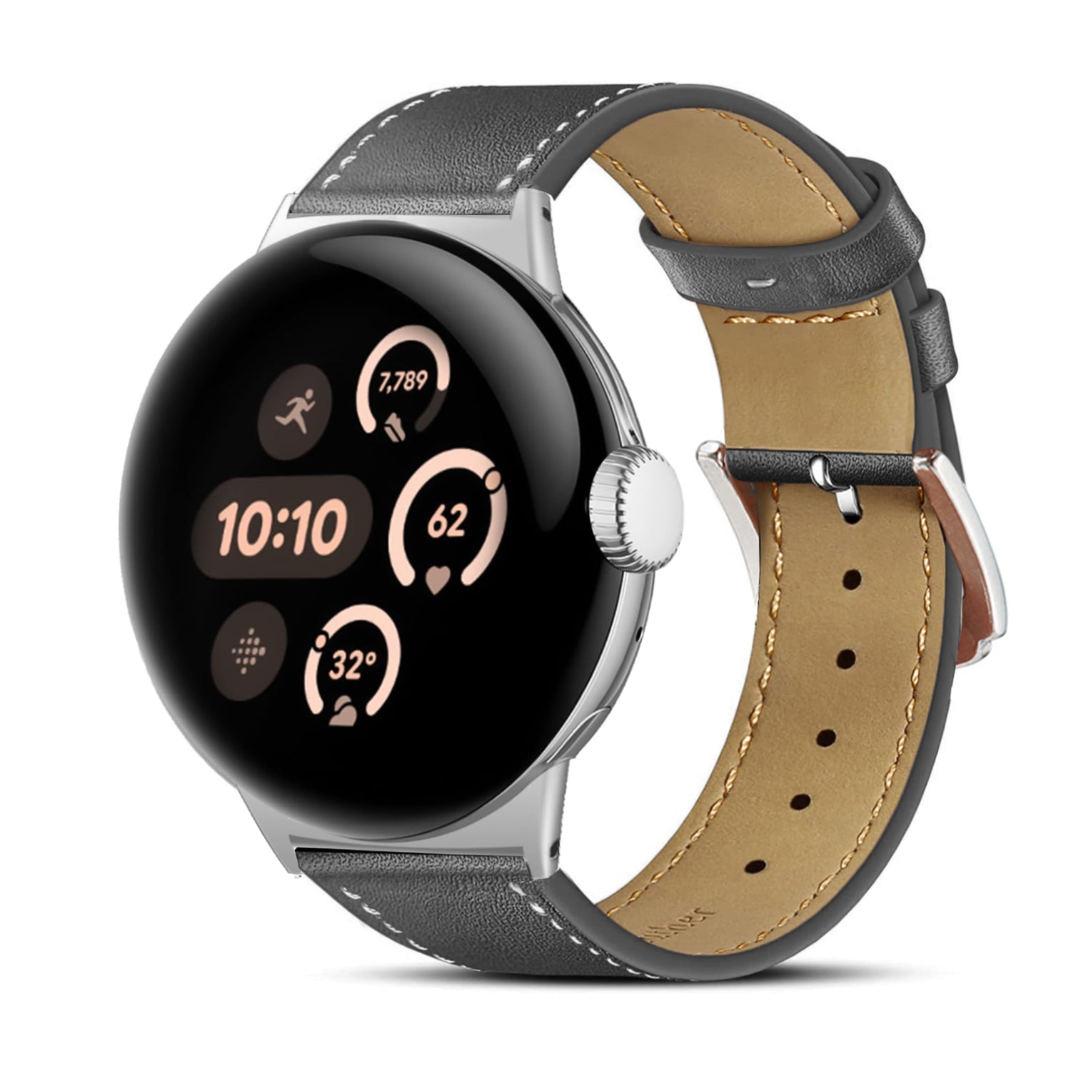 Bracelet cuir moderne Google Pixel Watch 3 - 45mm (noir)