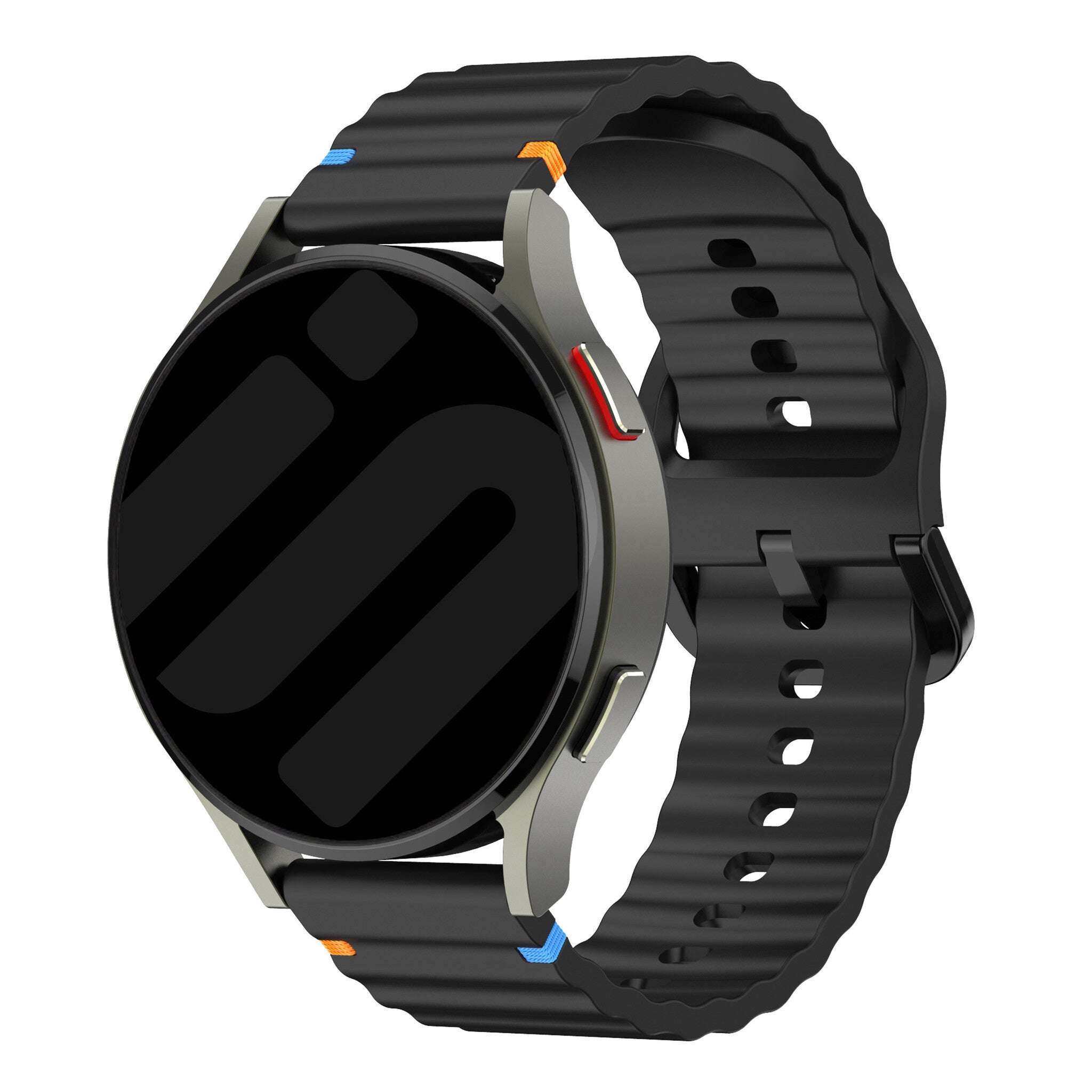 Samsung Galaxy Watch 3 45mm Wave Silicone Strap (Black)