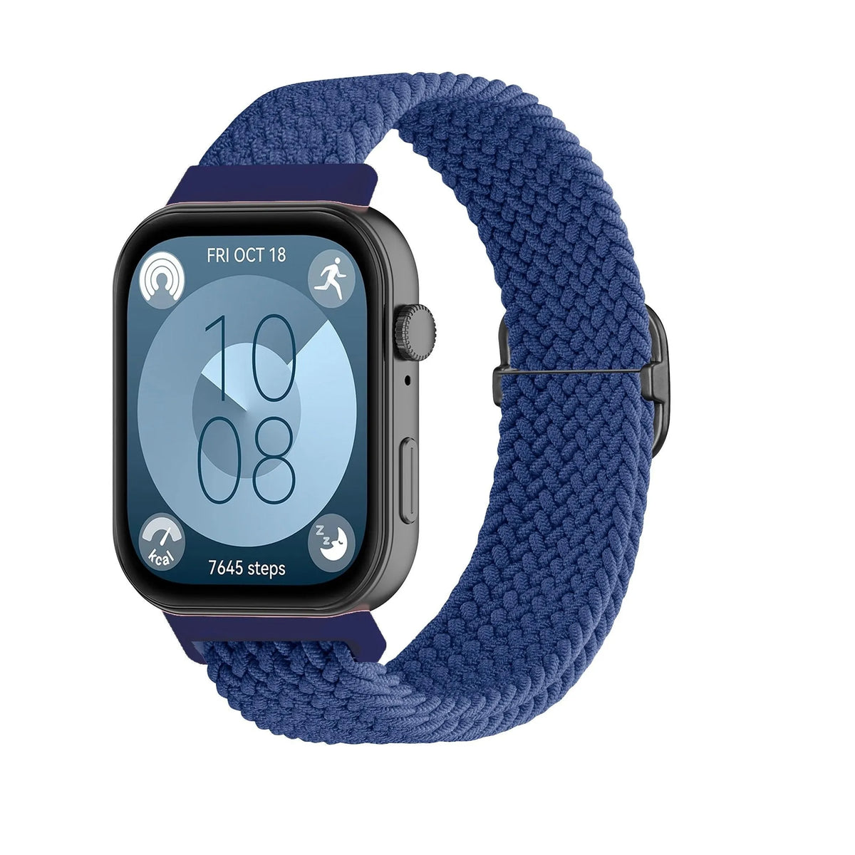 Nylon Adjustable Braided Strap, on a watch, 3/4 front view