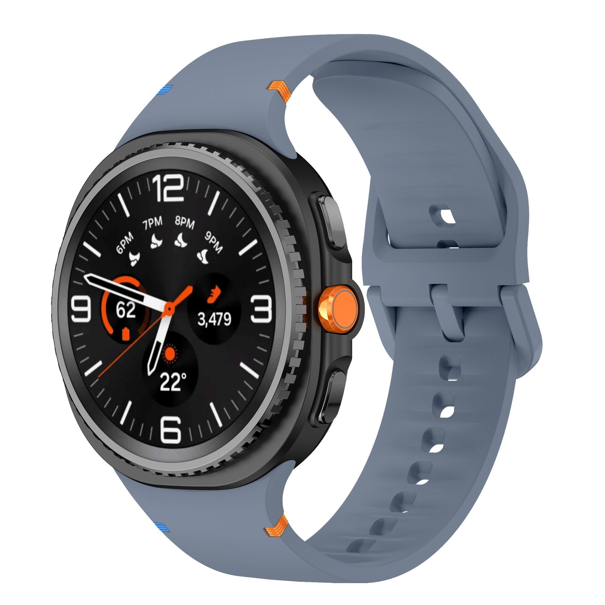 Bracelet silicone Samsung Galaxy Watch 8 - 44mm (bleu/gris)