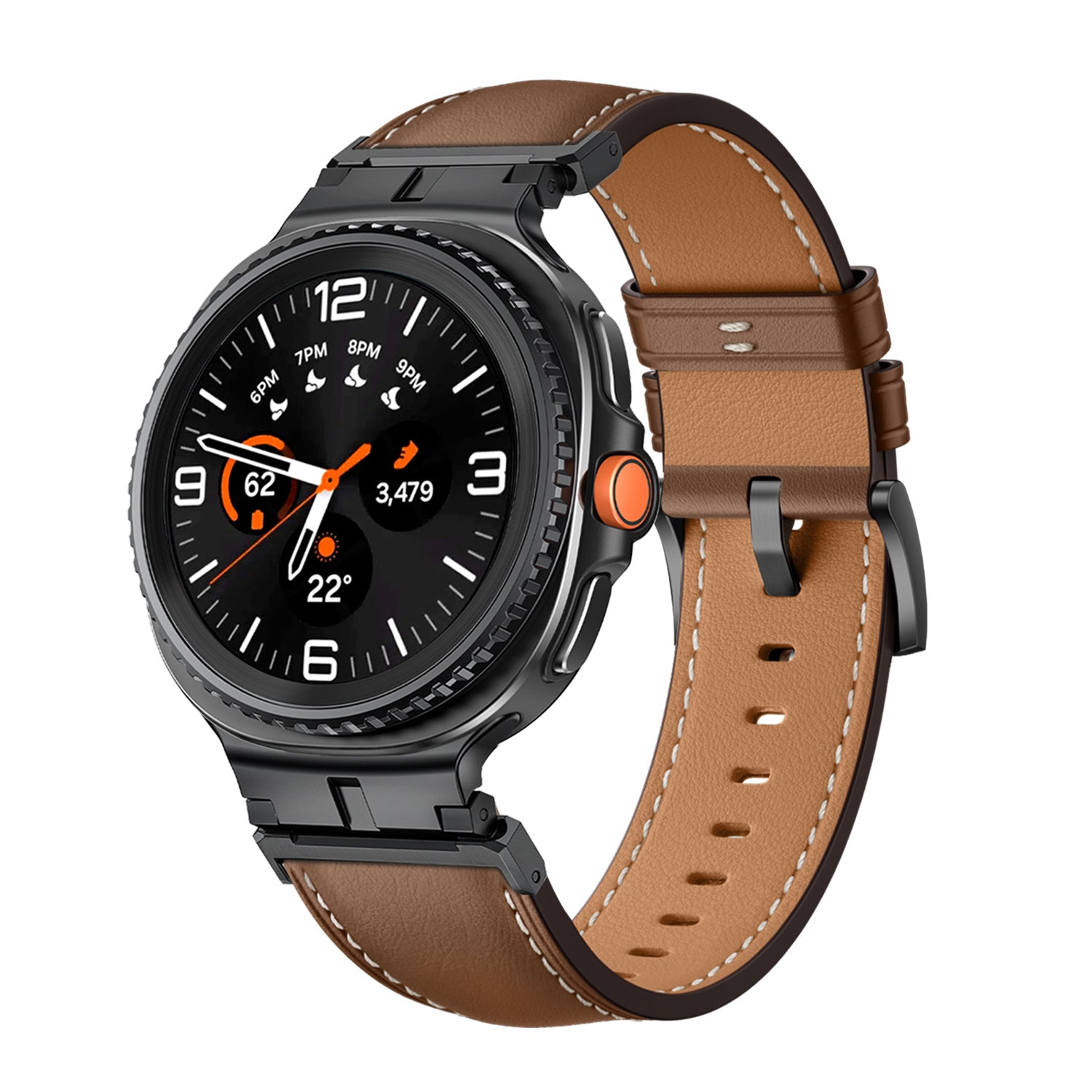 Bracelet cuir Premium Samsung Galaxy Watch 8 - 44mm (marron)