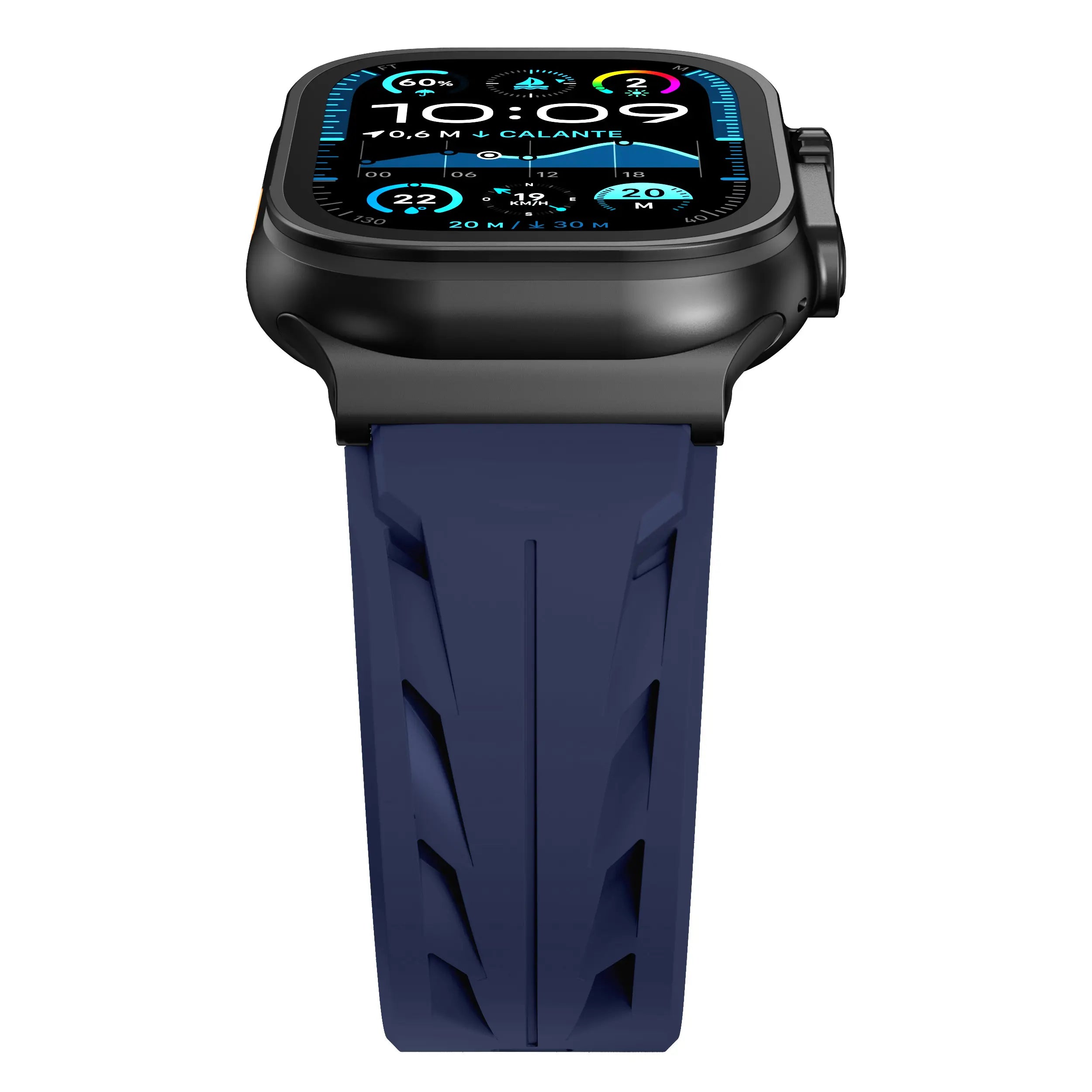Bracelet silicone race Apple Watch (bleu foncé)