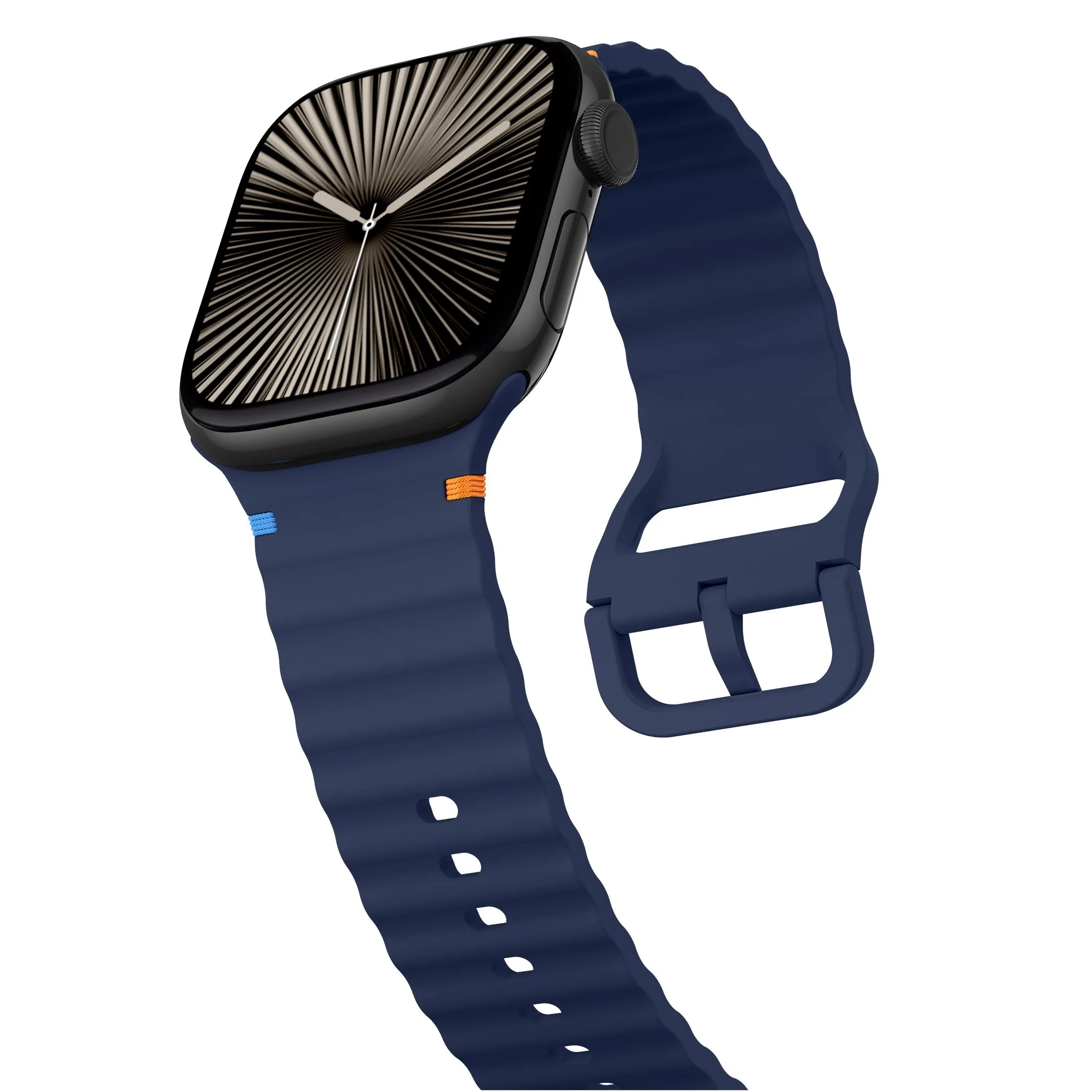 Bracelet Silicone Wave Apple Watch (bleu foncé)