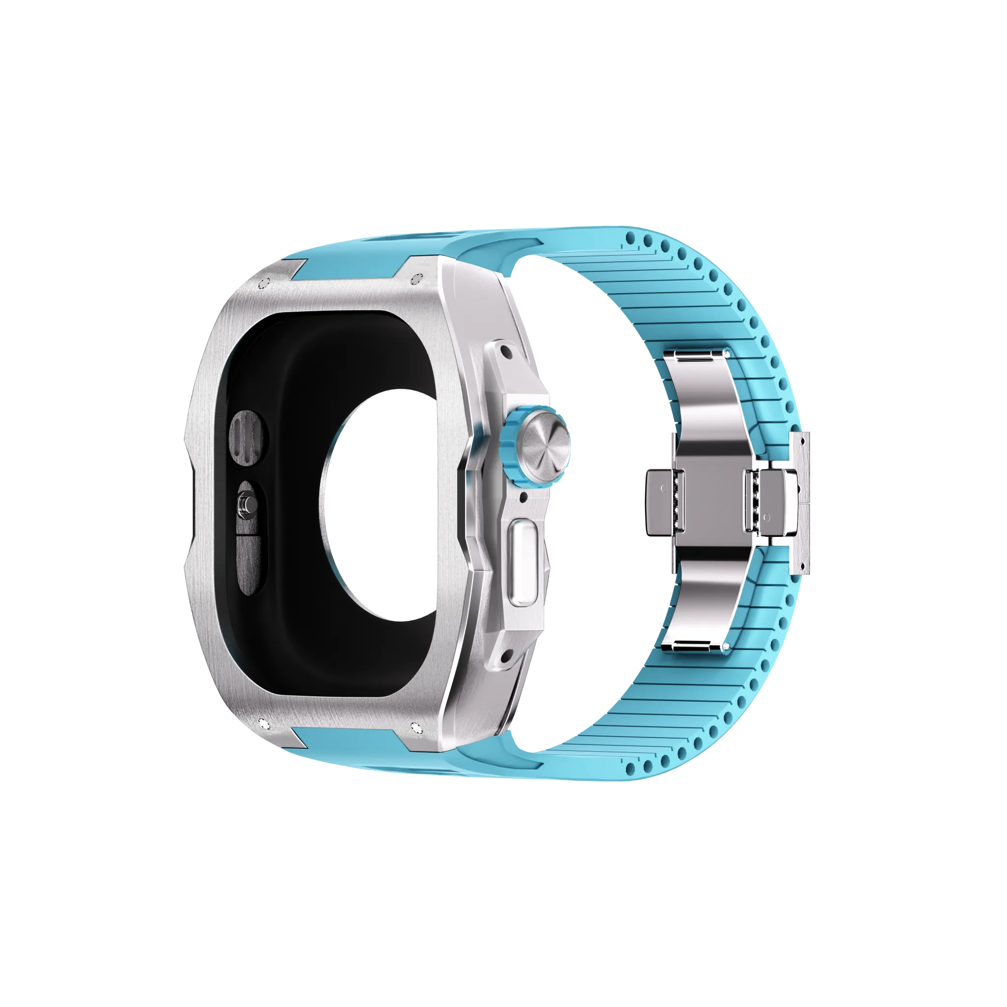 Reqior Boîtier avec bracelet en caoutchouc Apple Watch Ultra (bleu)