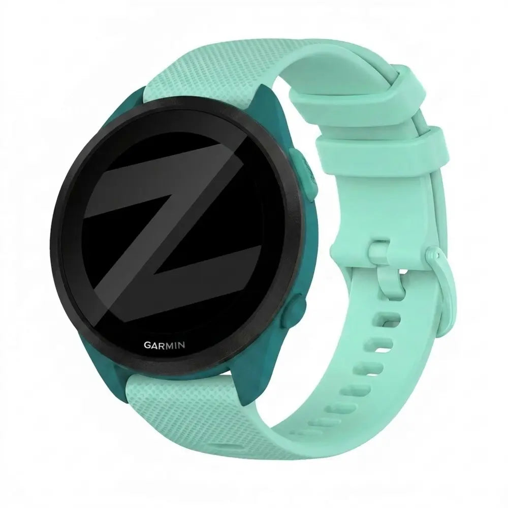 Silicone Strap 'Premium', aqua, on a watch, 3/4 front view