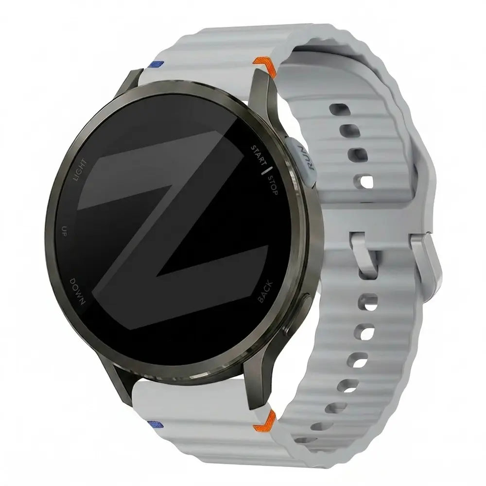 Bandz Garmin Forerunner 165 Silicone Strap 'Wave' (Light Grey)