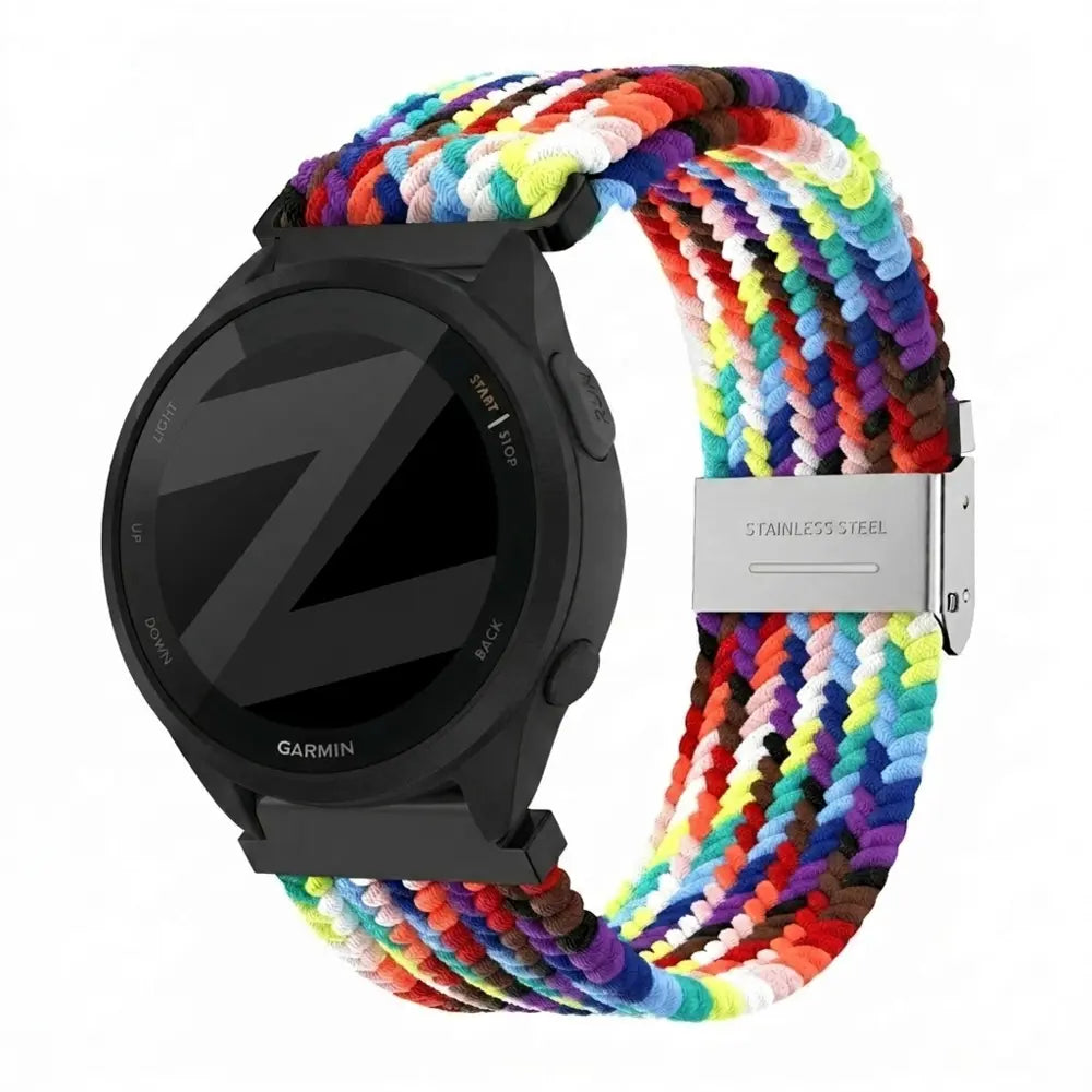 Bandz Garmin Forerunner 165 Woven Nylon Strap (Rainbow)