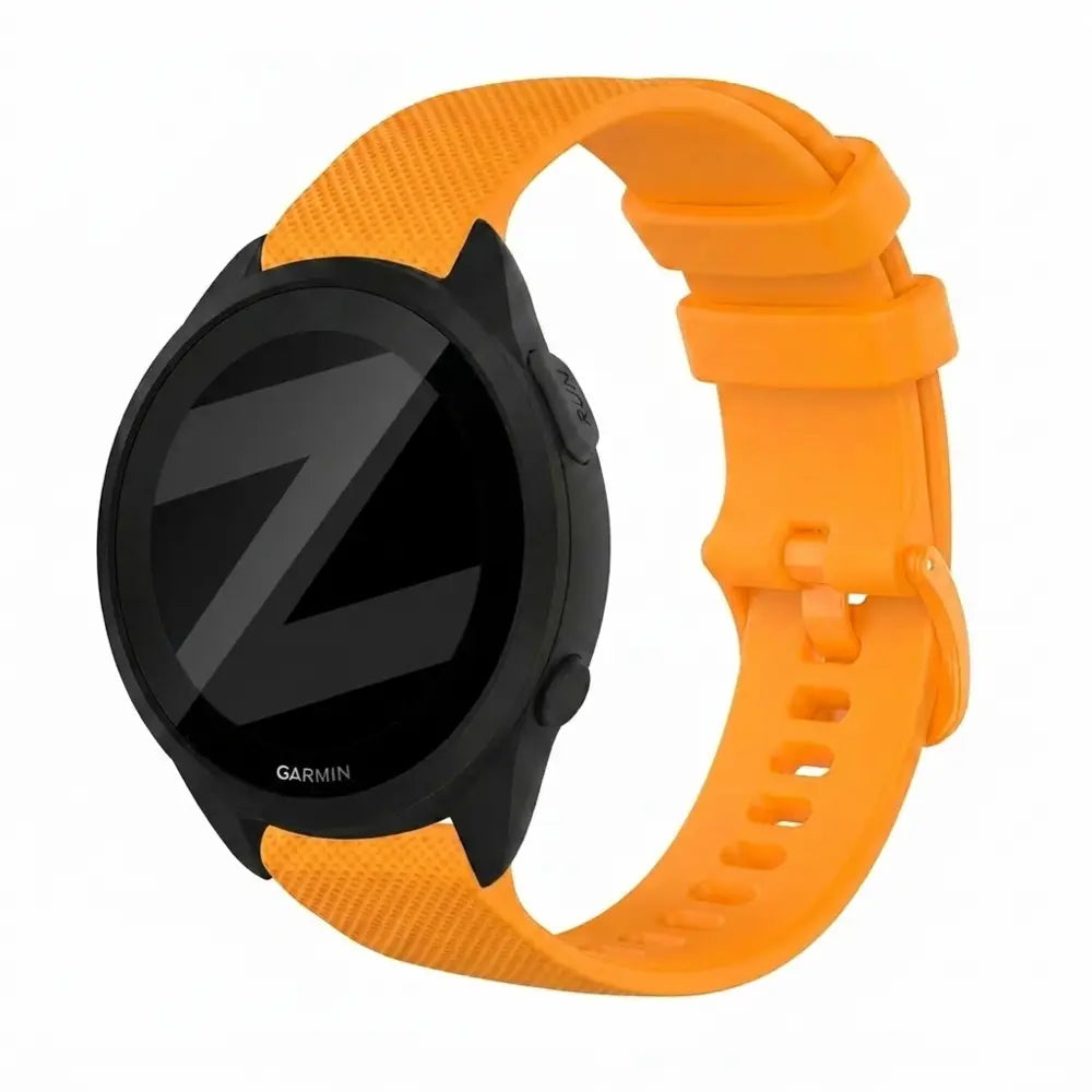 Silicone Strap 'Premium', orange, on a watch, 3/4 front view
