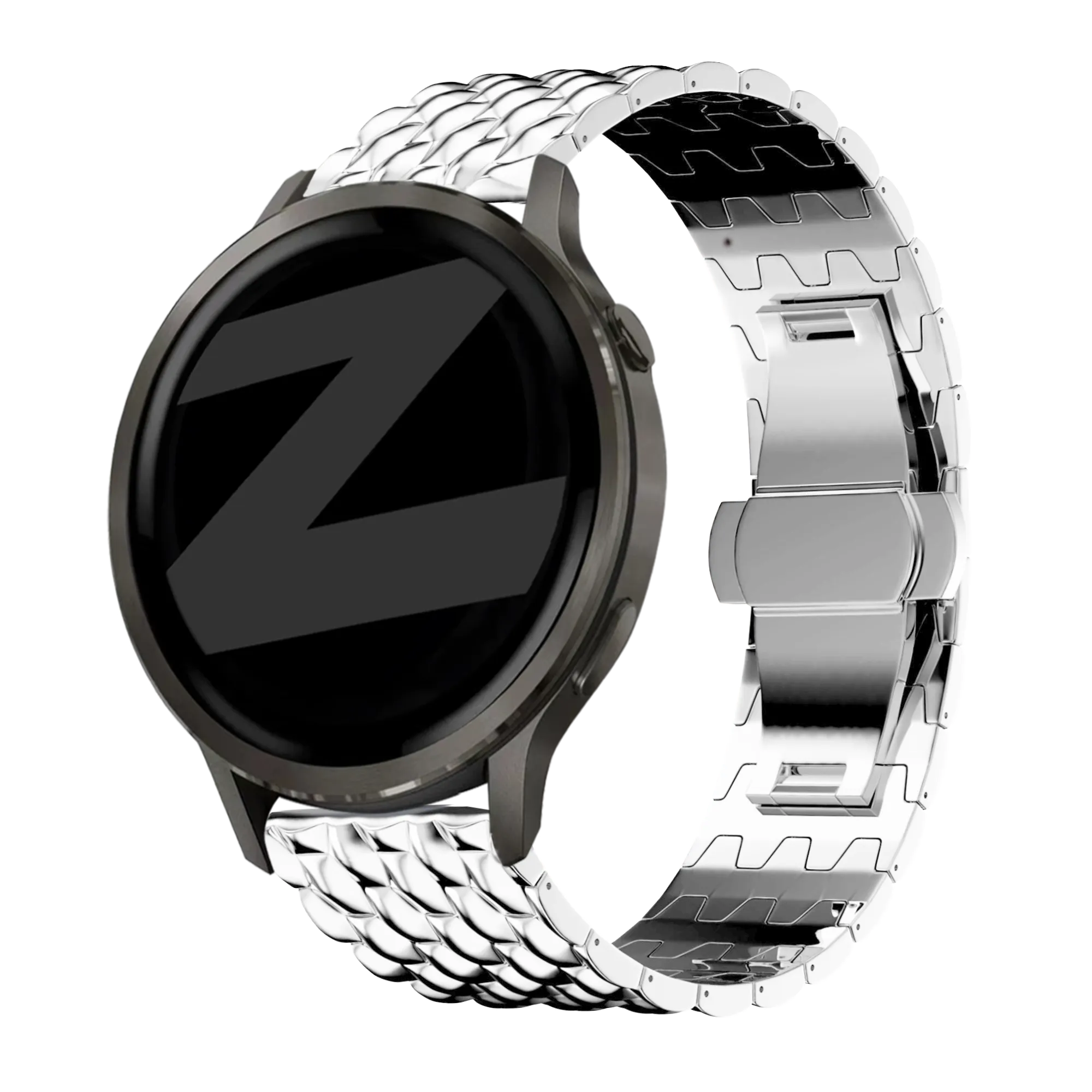 Bandz Bracelet acier 'Dragon' Garmin Bounce 2 (argent)