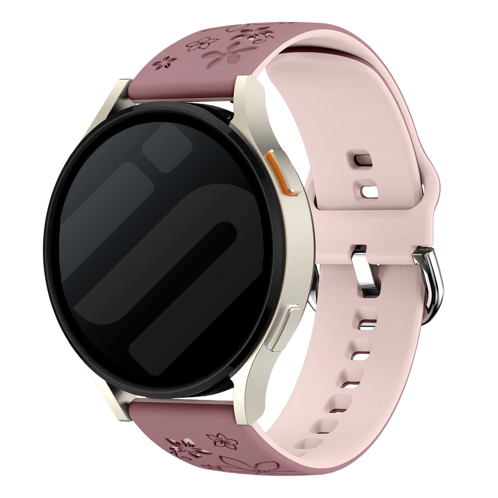 Bracelet silicone à fleurs Huawei Watch GT 7 - 41mm (mauve/rose pâle)