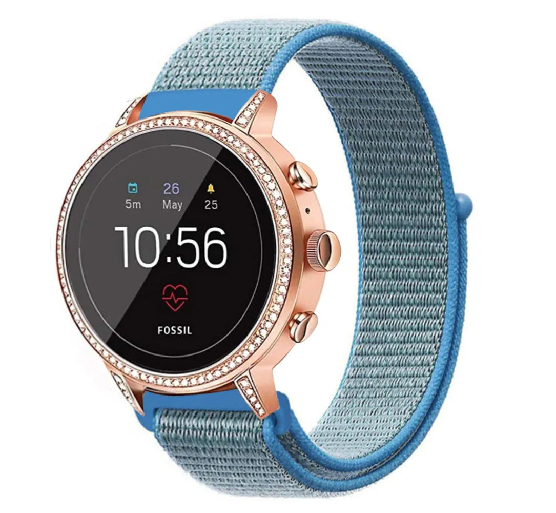 Bracelet nylon Fossil Gen 4 Venture HR (bleu)
