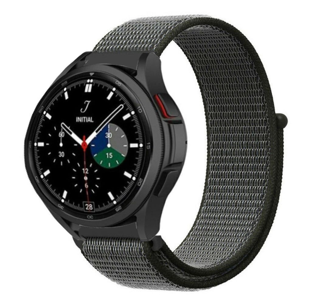 Nylon Strap, green, on a watch, 3/4 front view