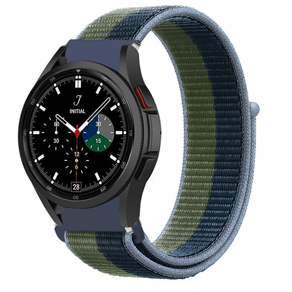 Nylon Strap, moss green, on a watch, 3/4 front view
