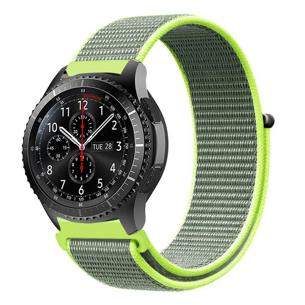 Nylon Strap, fluorescent, on a watch, 3/4 front view