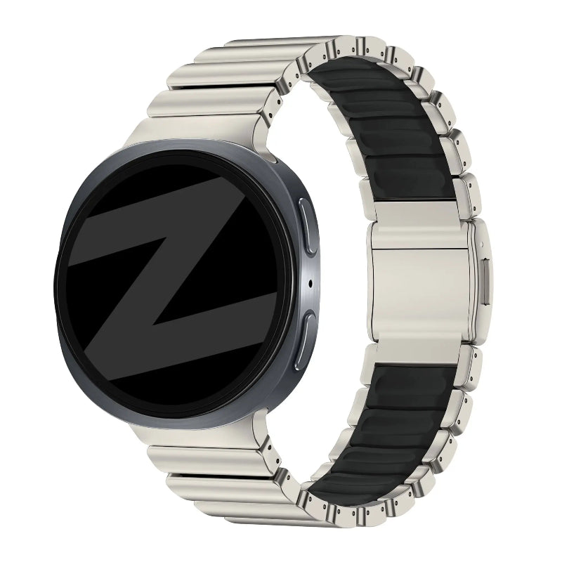 Bandz Bracelet titane 'Hybrid' Samsung Galaxy Watch 8 Classic (titane/noir)
