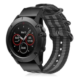 Bracelet nylon á boucle Garmin Instinct 3 - 50mm (noir/gris)