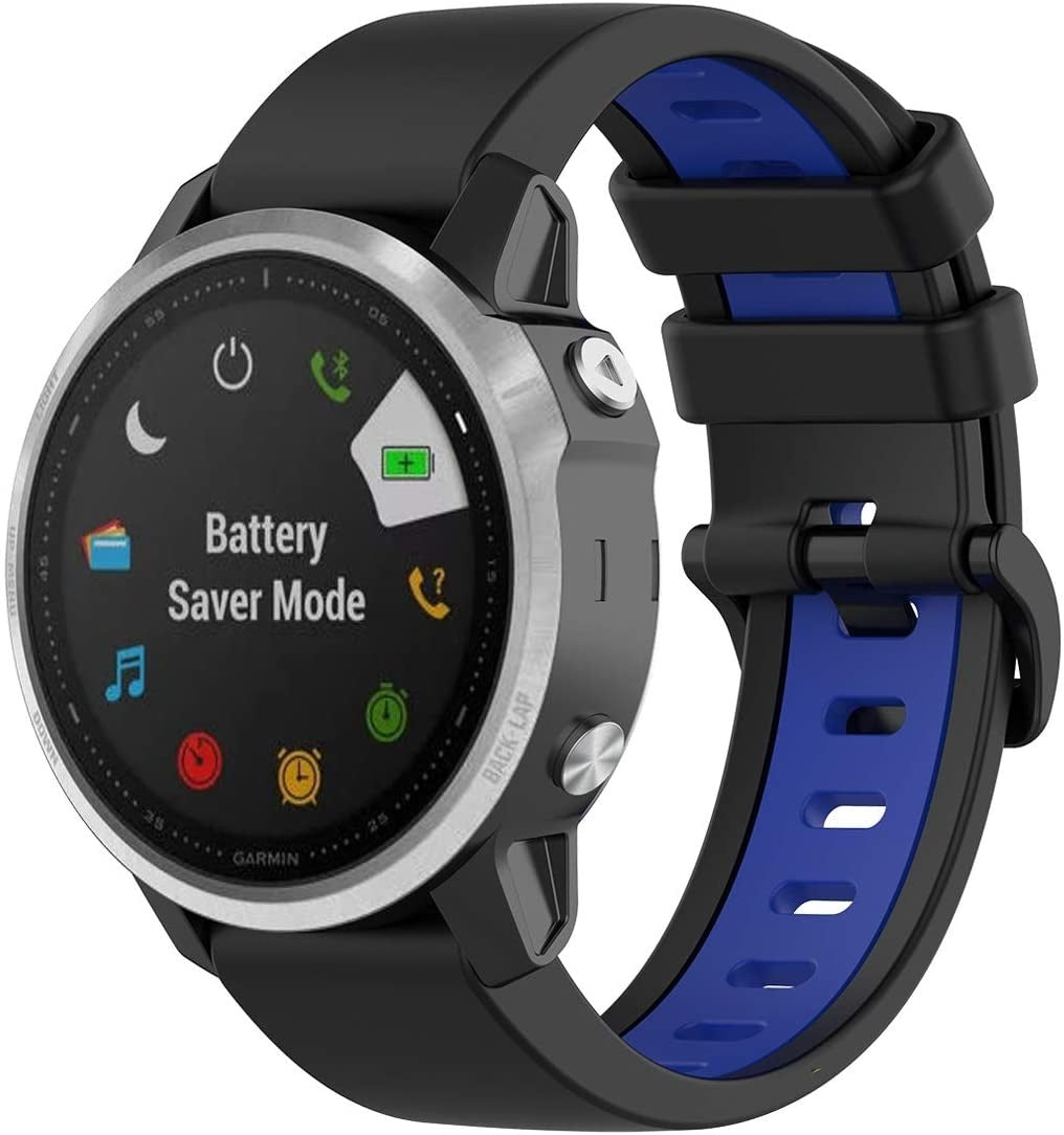 Bracelet sport avec boucle Garmin Approach S70 - 42mm (noir/bleu)