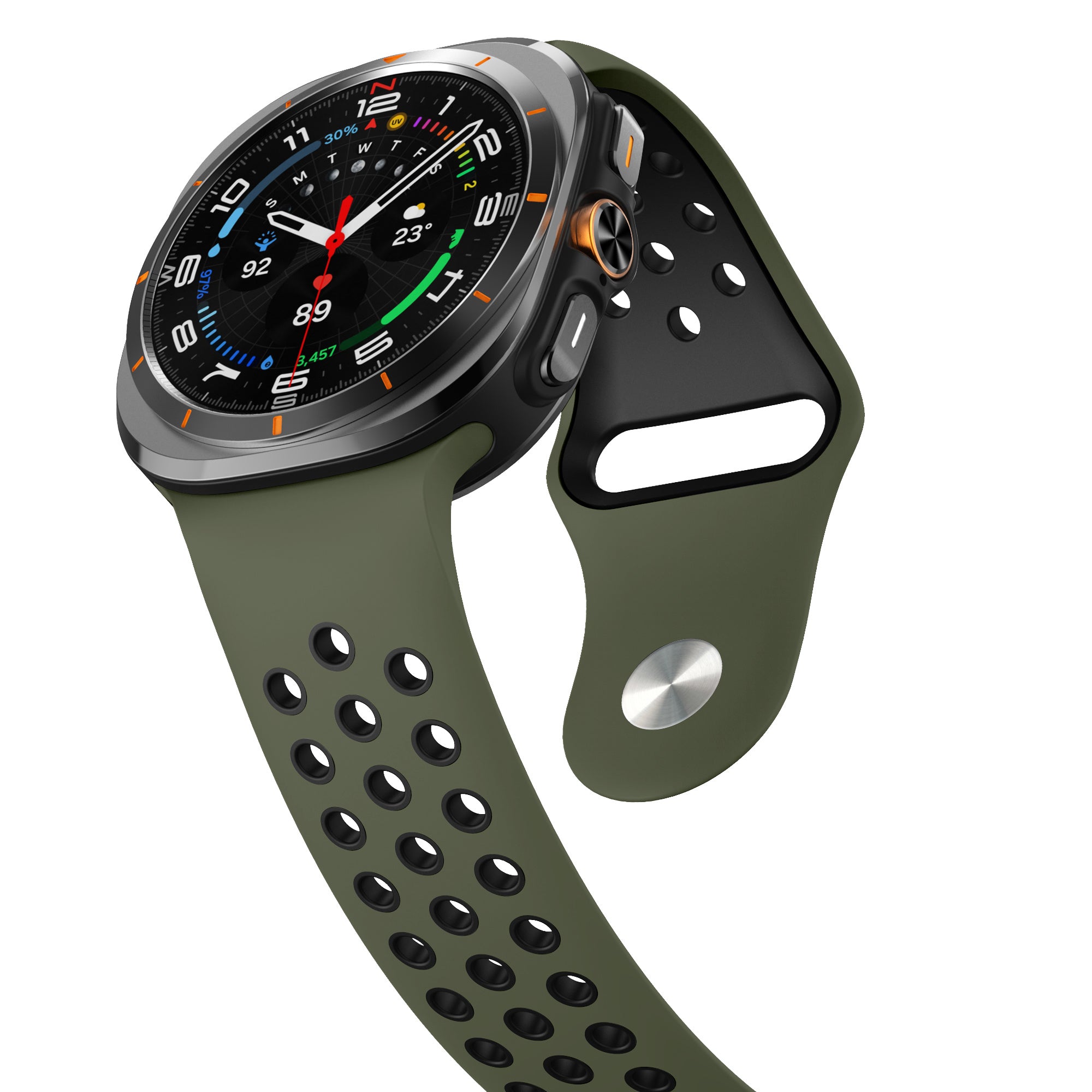 Bracelet sport Samsung Galaxy Watch Ultra 2 (vert militaire/multicolore)