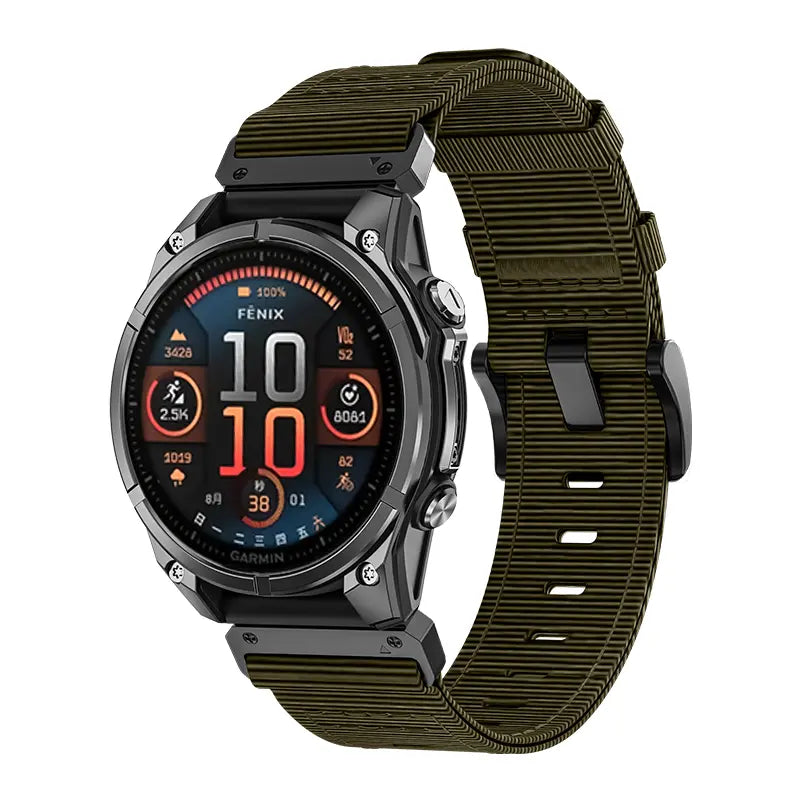 Bracelet nylon premium avec boucle Garmin Fenix E (vert)