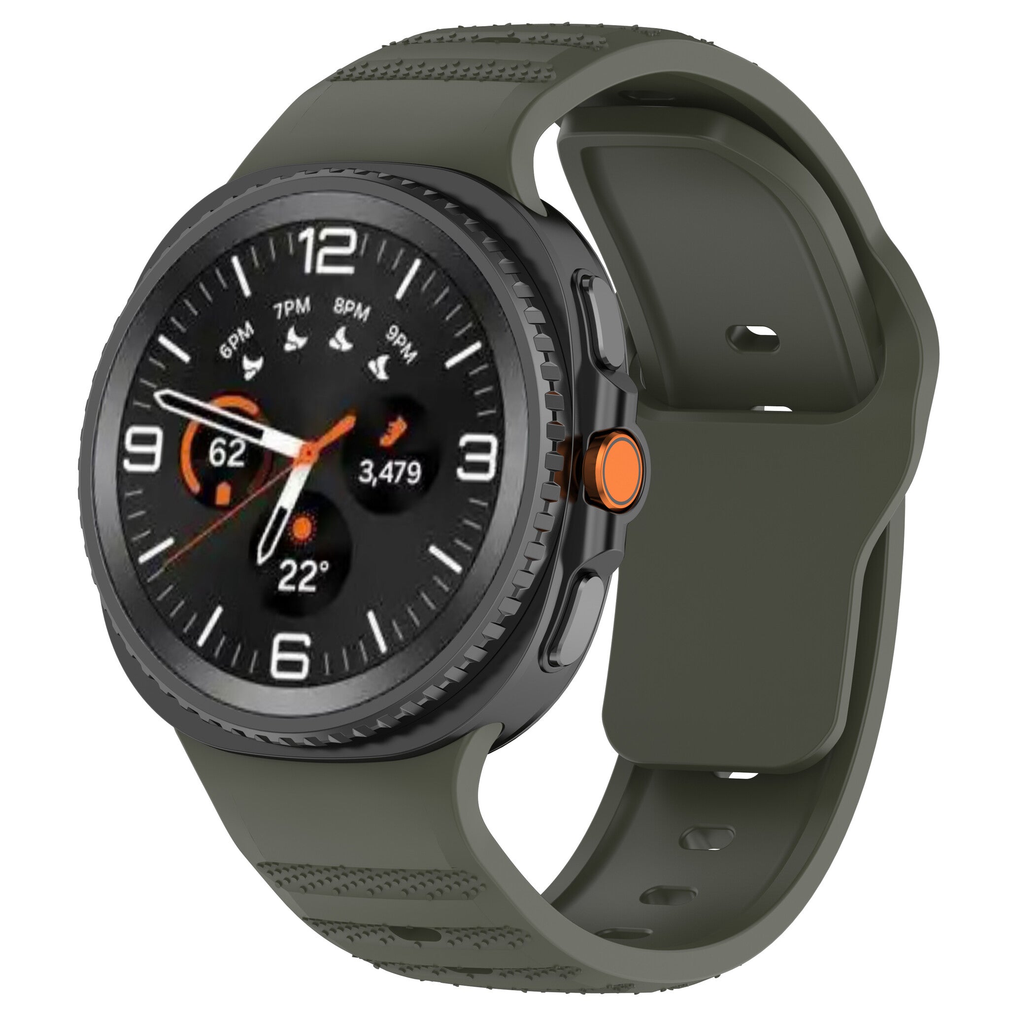 Samsung Galaxy Watch 9 - 44mm Outdoor Silicone Strap (Dark Green)