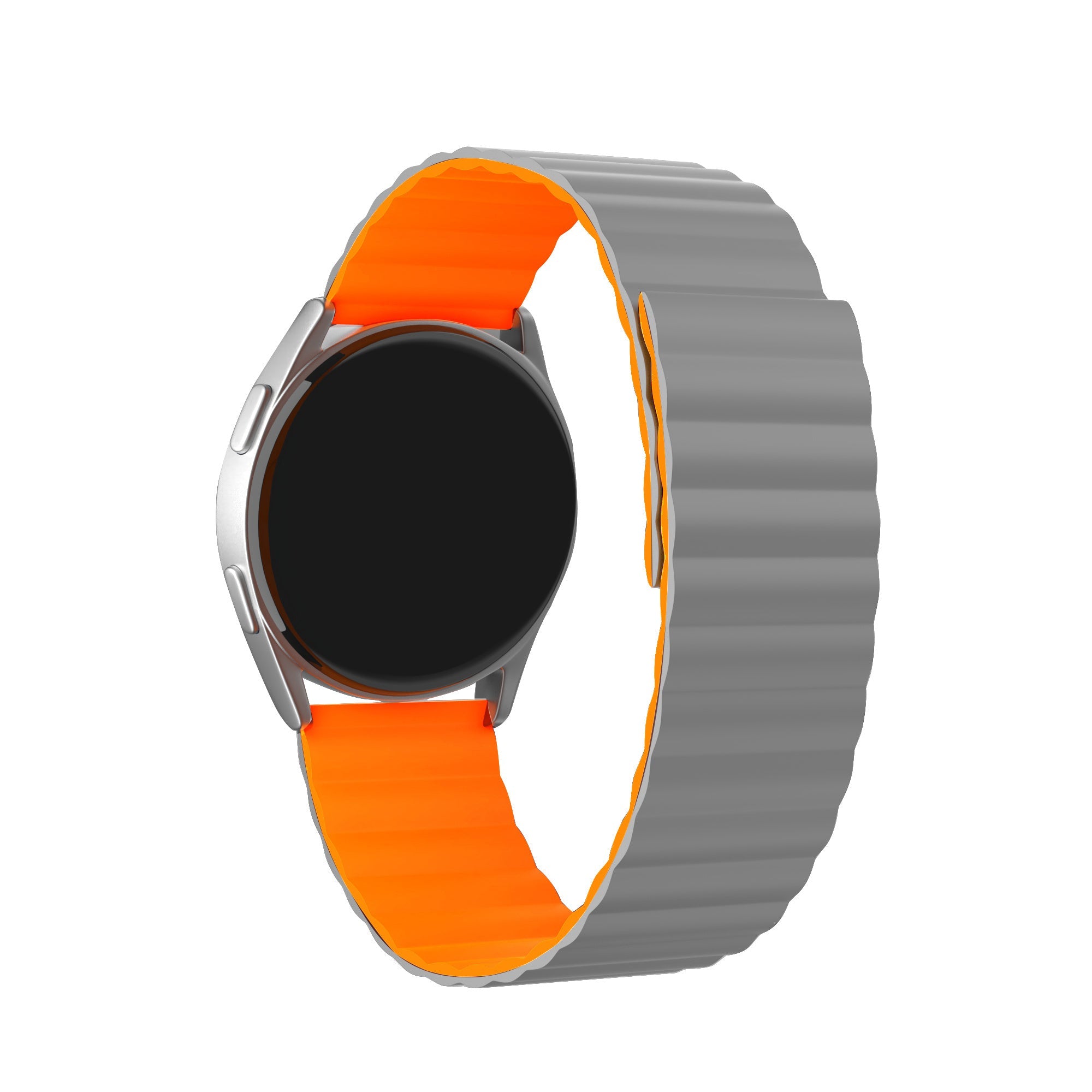 Amazfit Balance 2 Magnetic Silicone Strap (Grey/Orange)