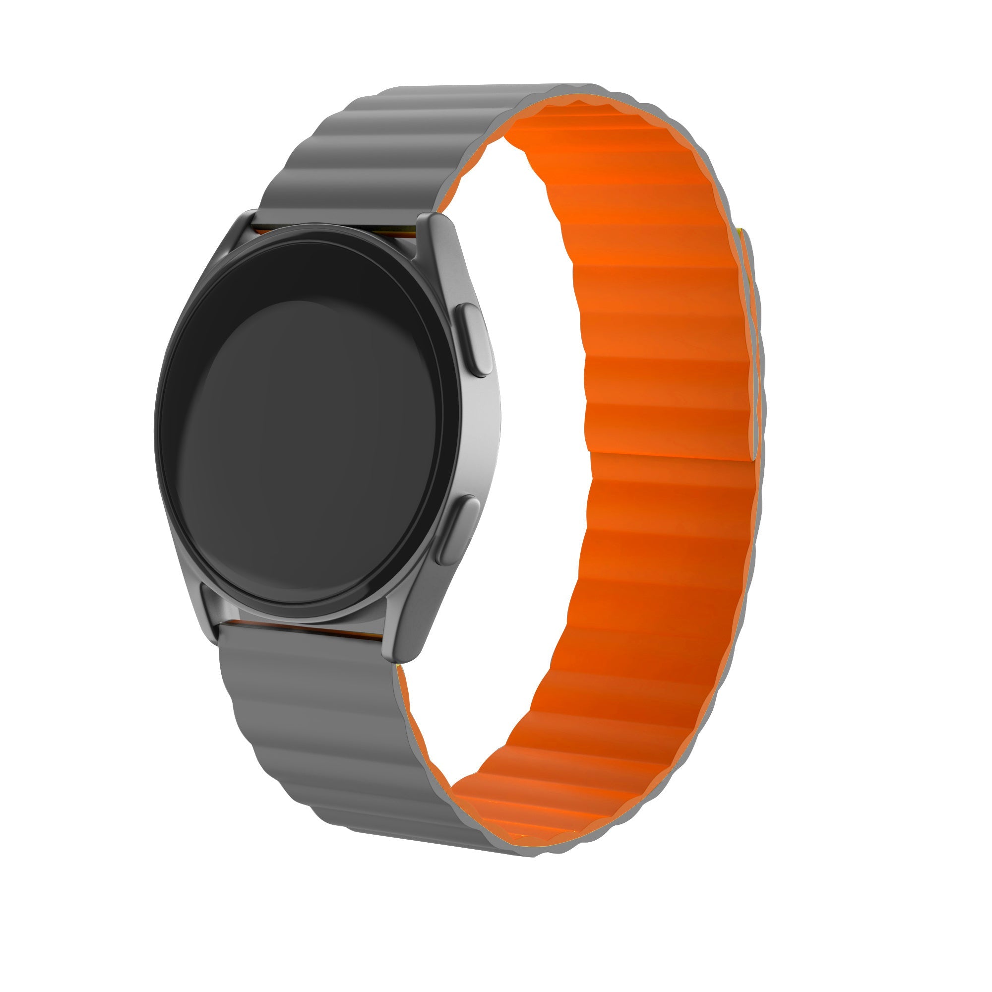 Amazfit Balance 2 Magnetic Silicone Strap (Grey/Orange)