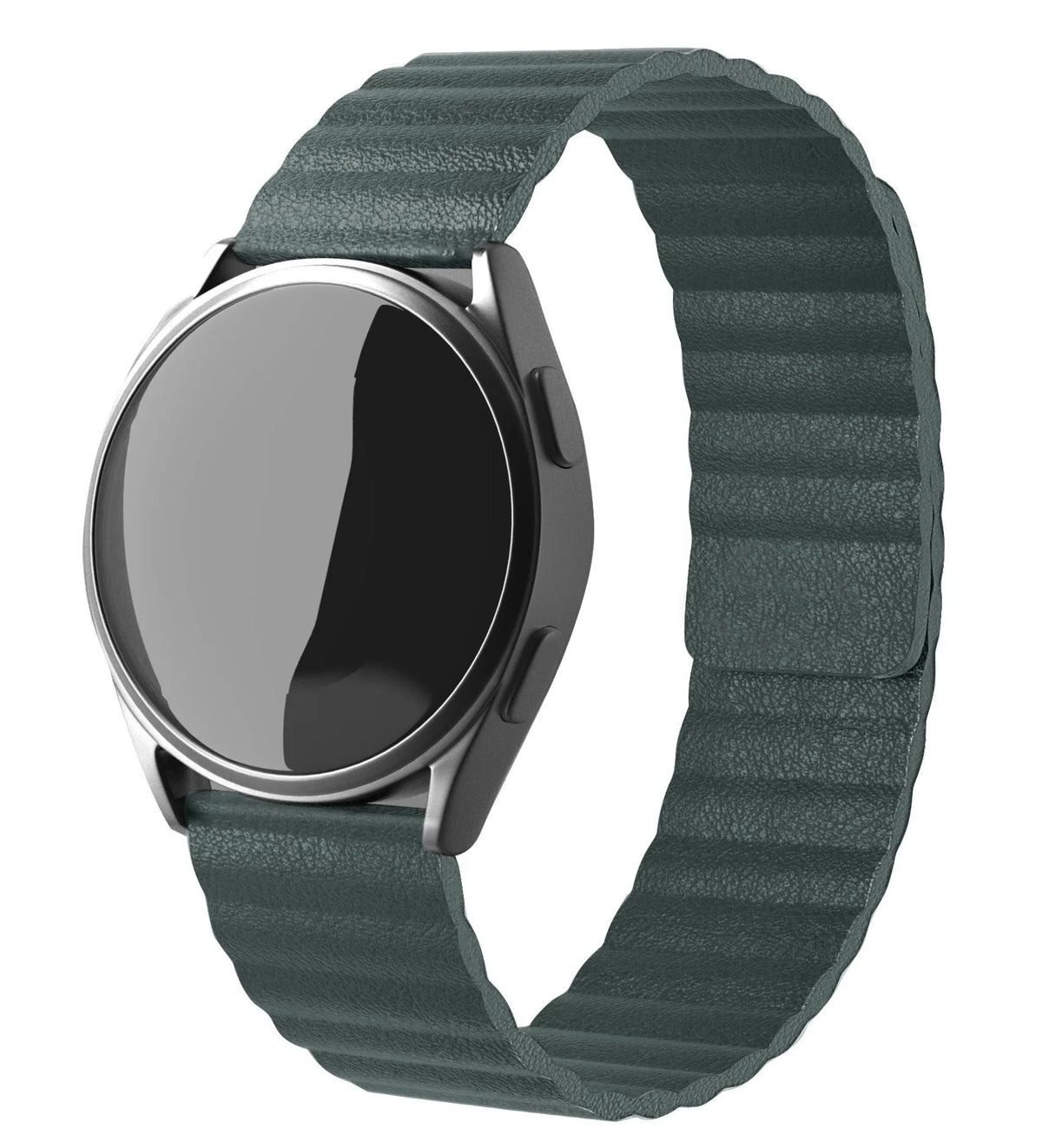 Leather Loop Strap, on a watch, 3/4 front view