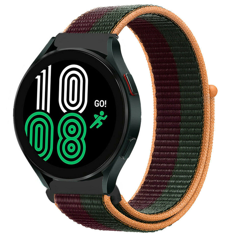 Nylon Strap, dark cherry, on a watch, 3/4 front view