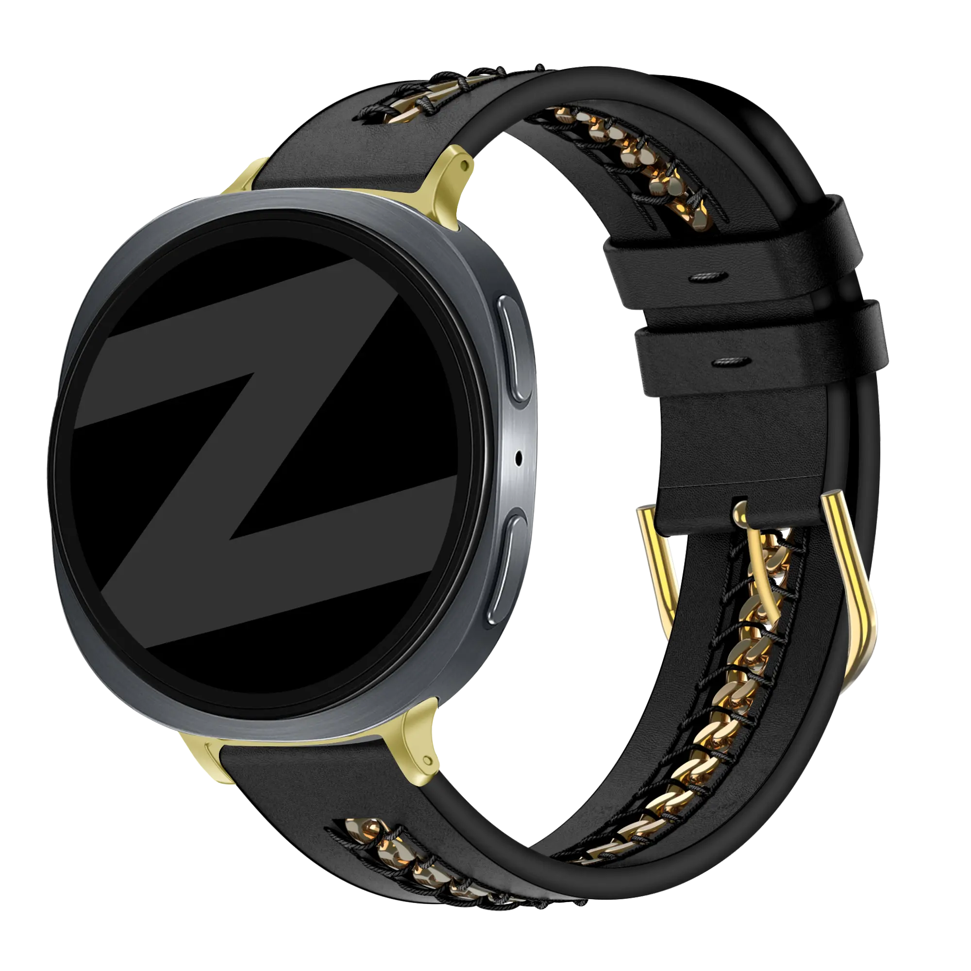 Bandz Bracelet cuir 'Chains' Samsung Galaxy Watch 8 - 44mm (noir)