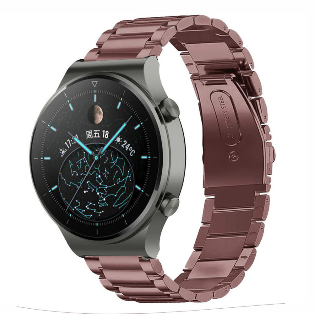 Steel Strap, bronze, on a watch, 3/4 front view