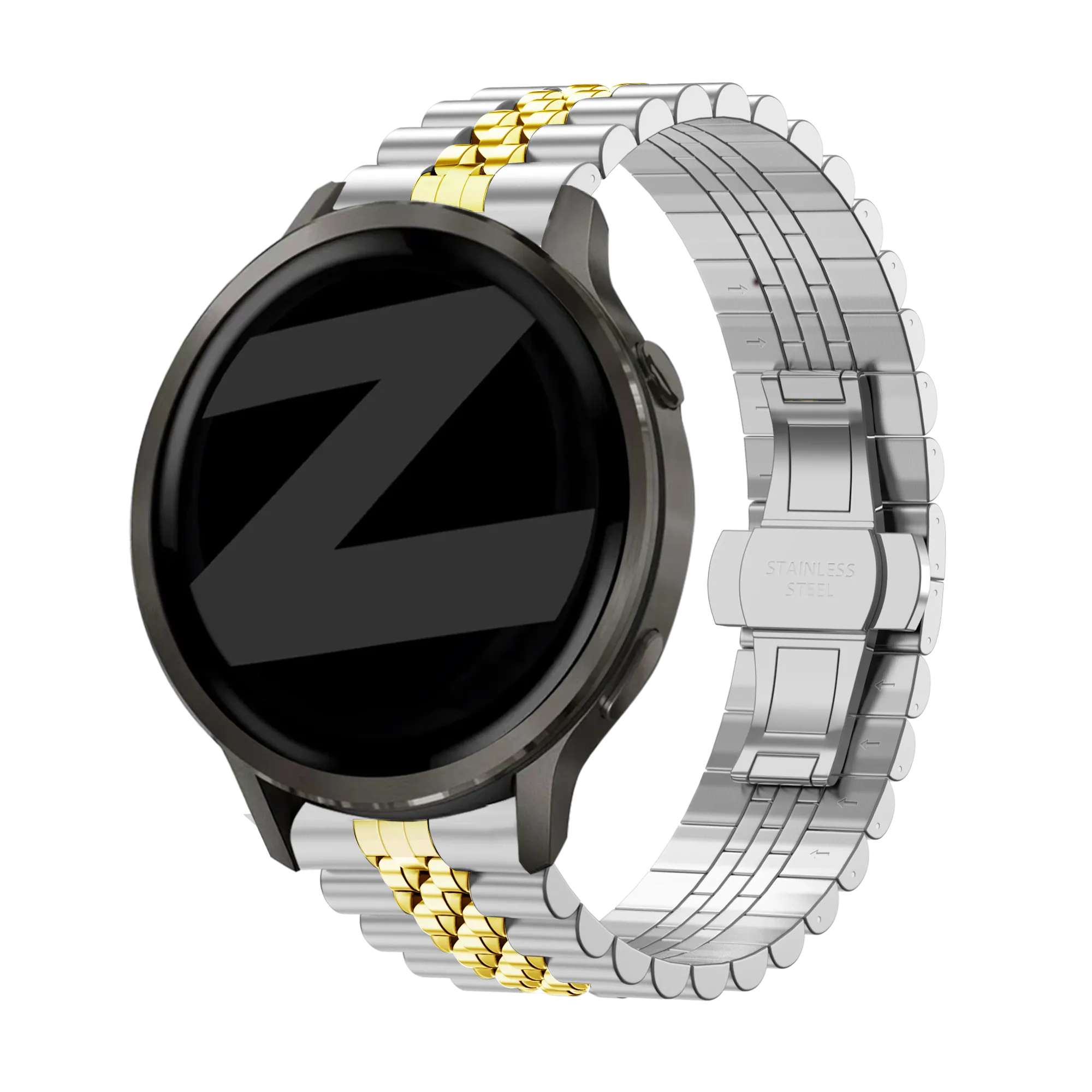 Bandz Bracelet acier 'Jubilee' Garmin Vivoactive 4s (argent/or)