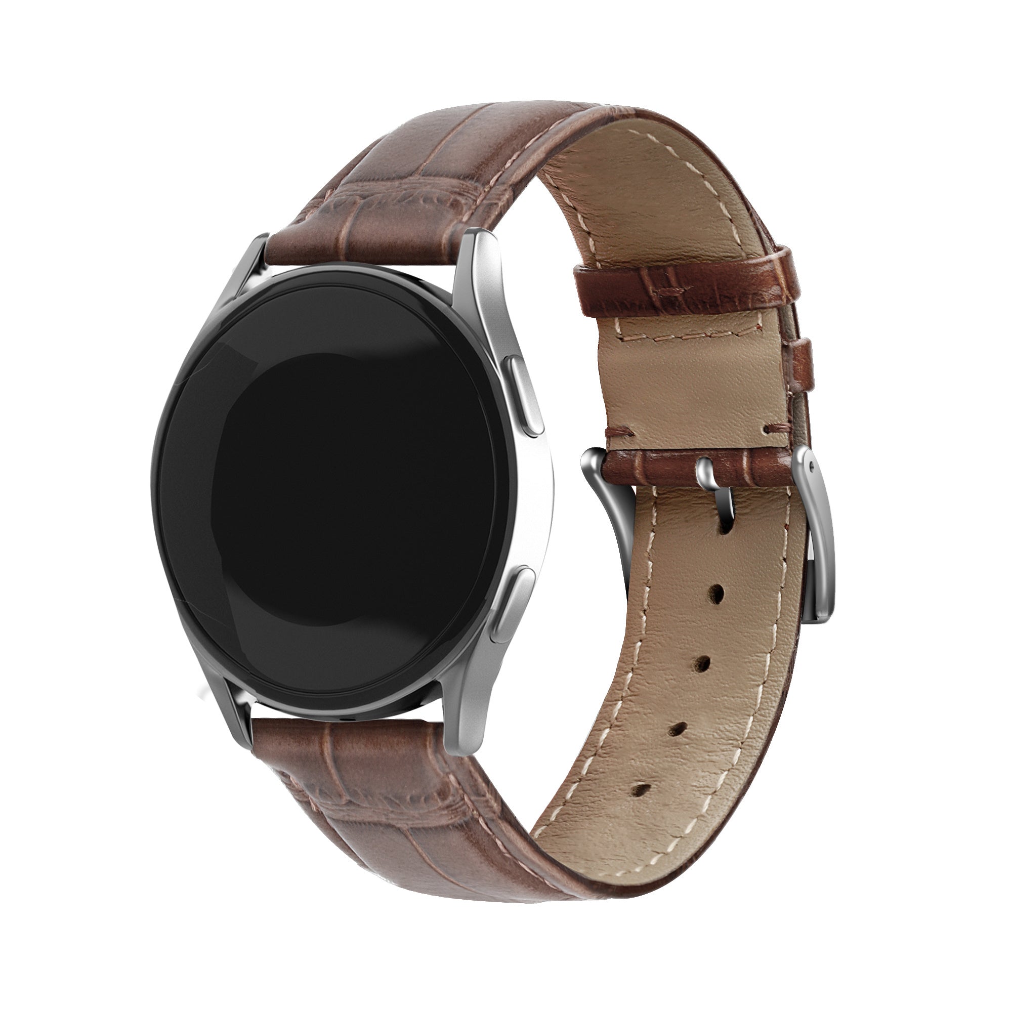 Bracelet cuir granulé de crocodile Amazfit Balance 2 (marron)
