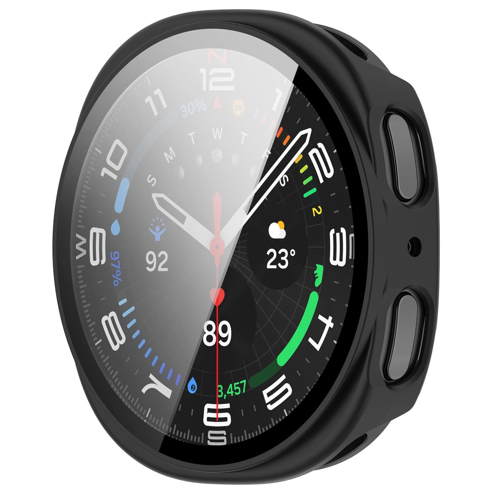 Coque rigide avec vitre pour Samsung Galaxy Watch 8 / 9 40mm (noir)