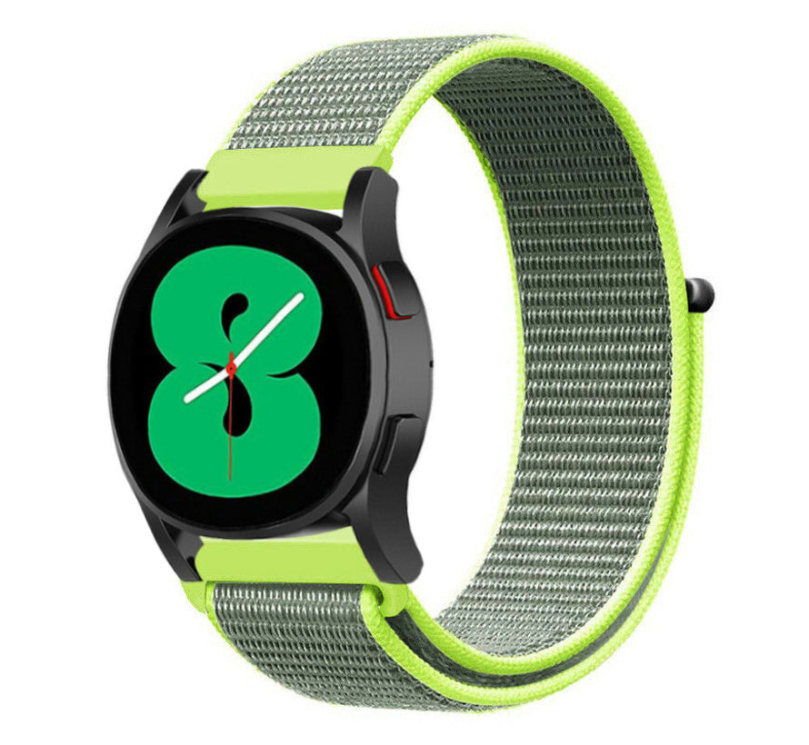Nylon Strap, fluorescent, on a watch, 3/4 front view