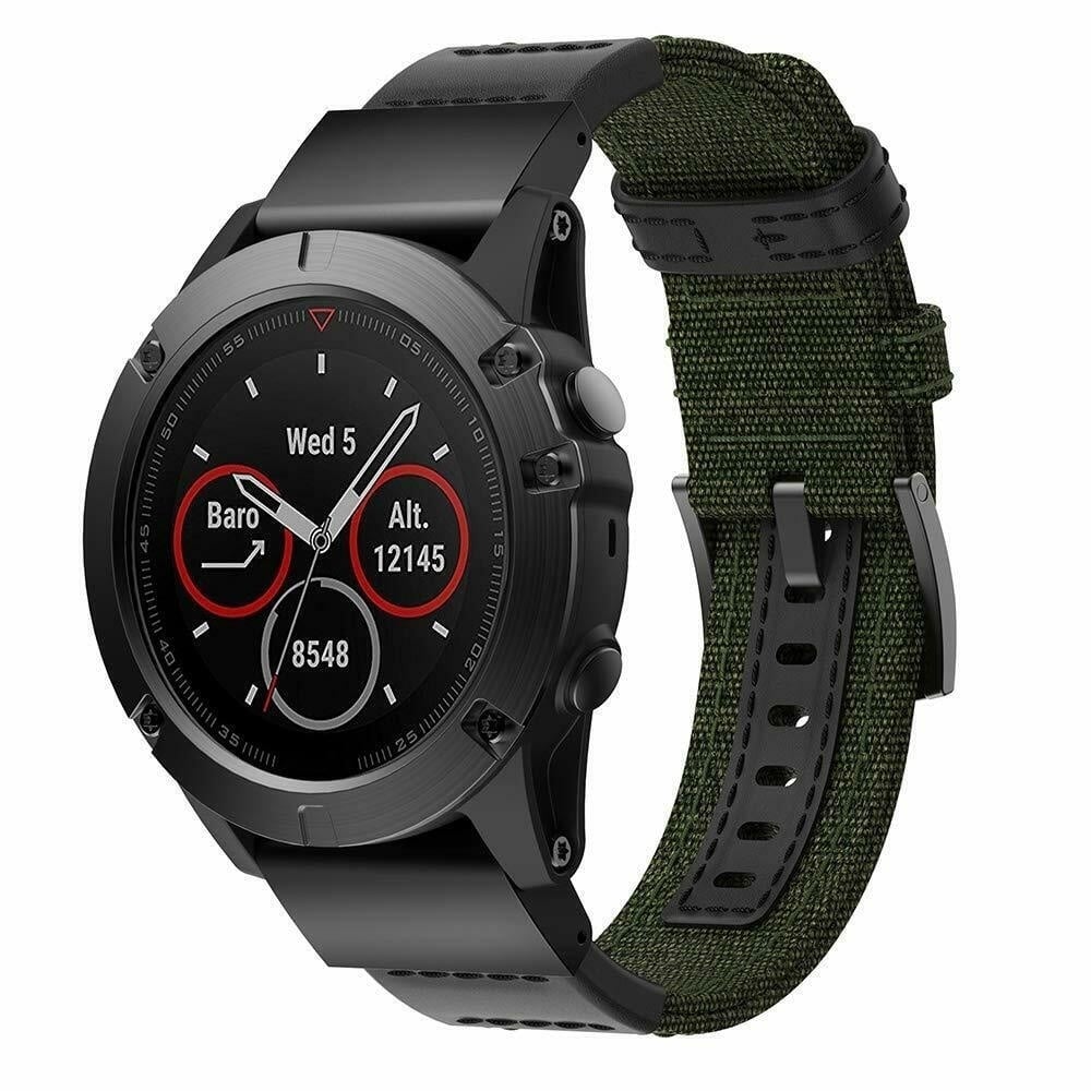 Bracelet nylon hybride Garmin Approach S70 - 47mm (vert militaire)