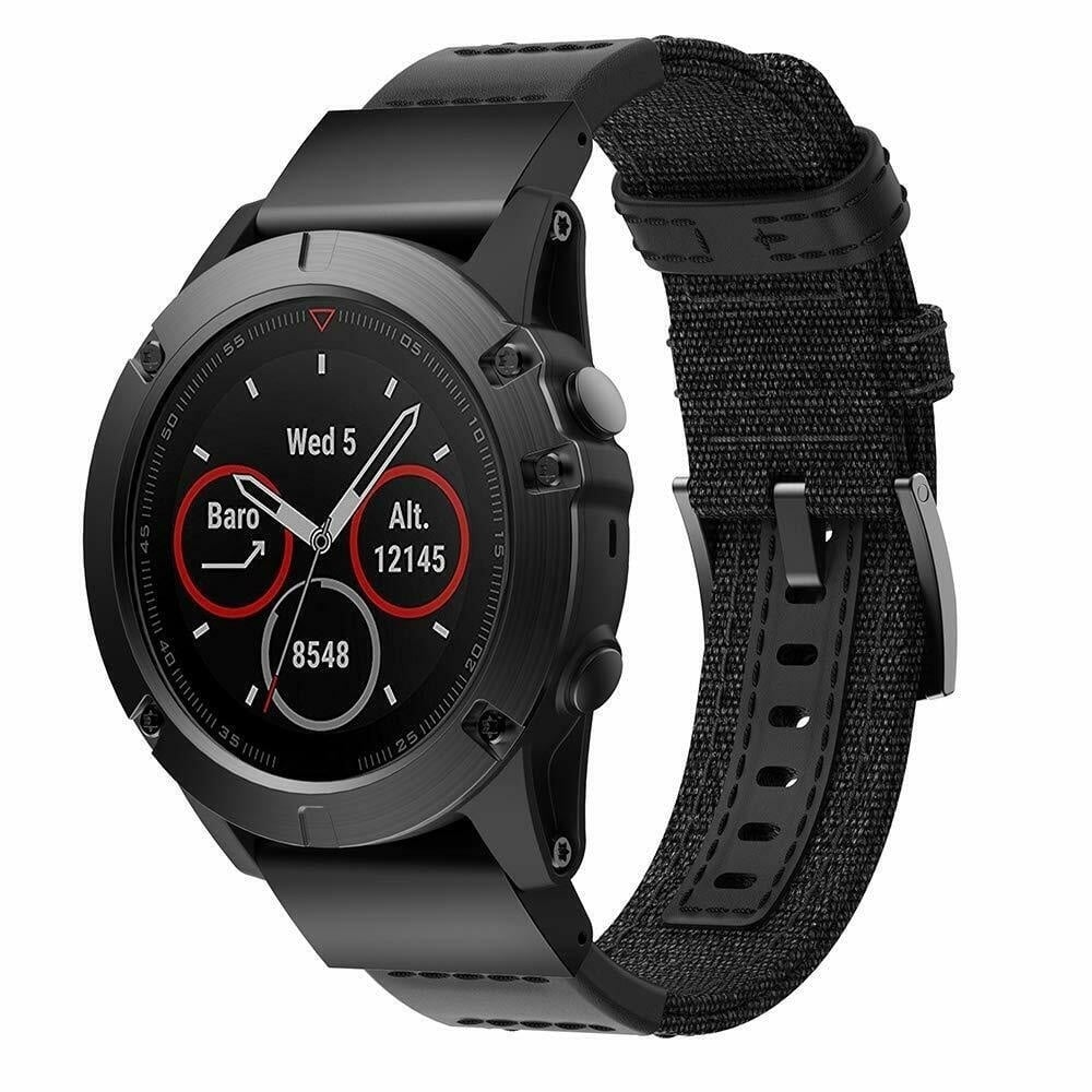 Bracelet nylon hybride Garmin Approach S70 - 47mm (noir)