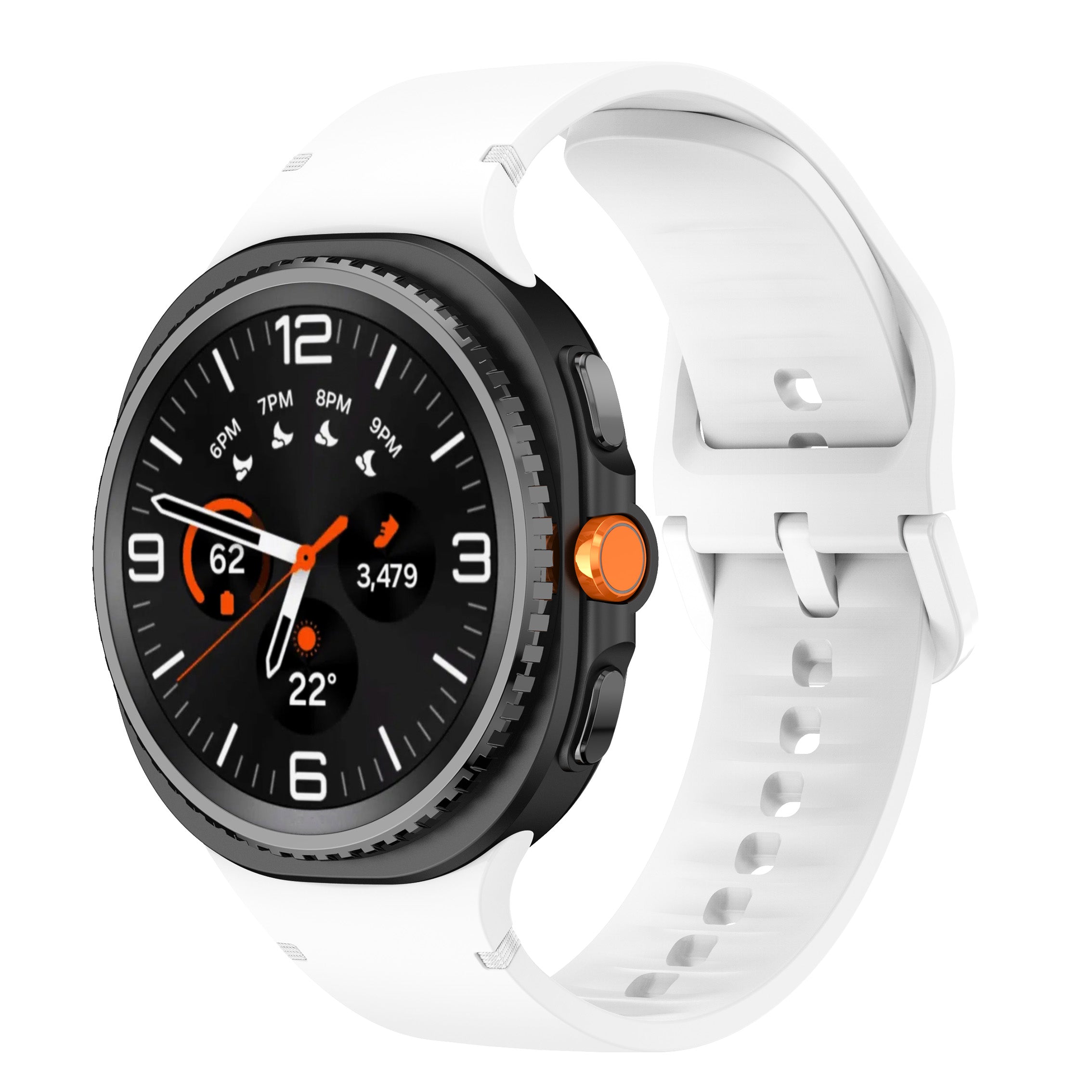 Bracelet silicone Samsung Galaxy Watch 8 Classic (blanc)
