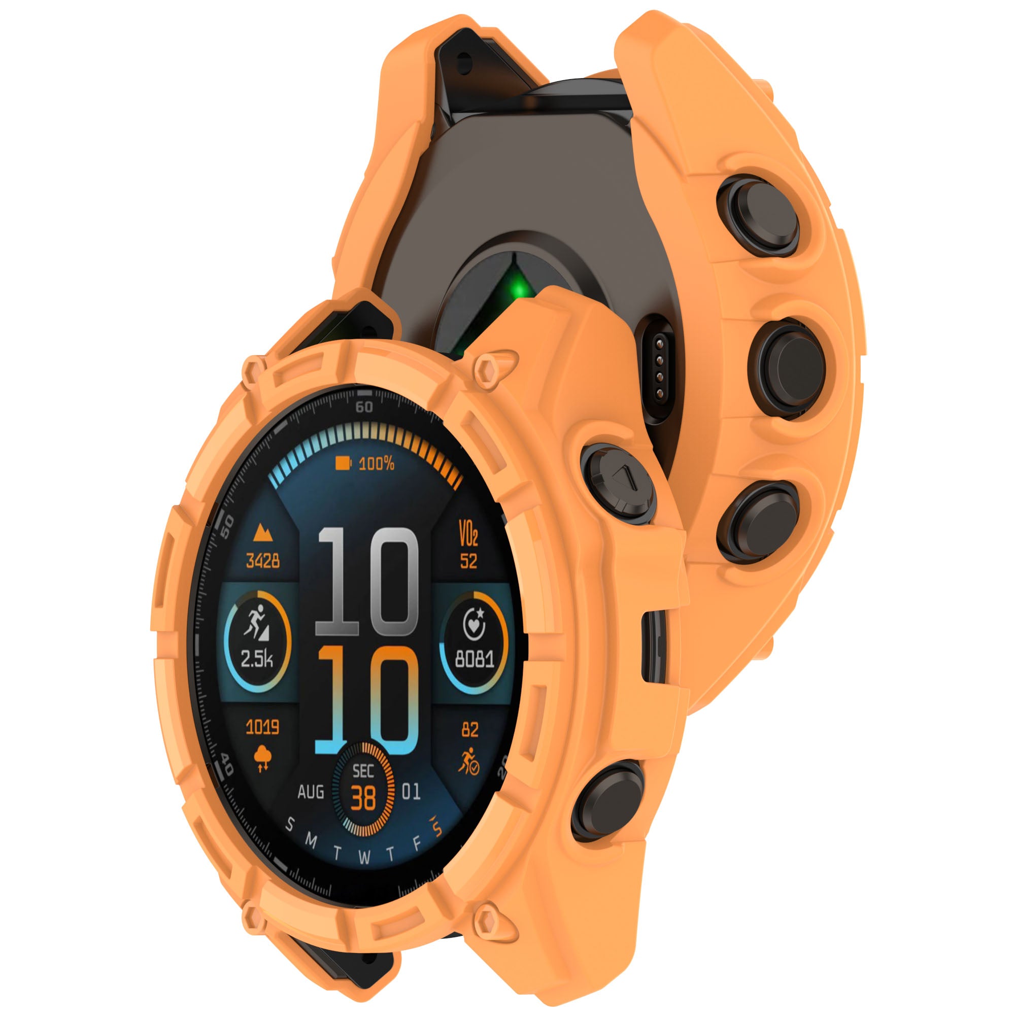 Coque TPU résistante Garmin Quatix 8 - 51mm (orange)