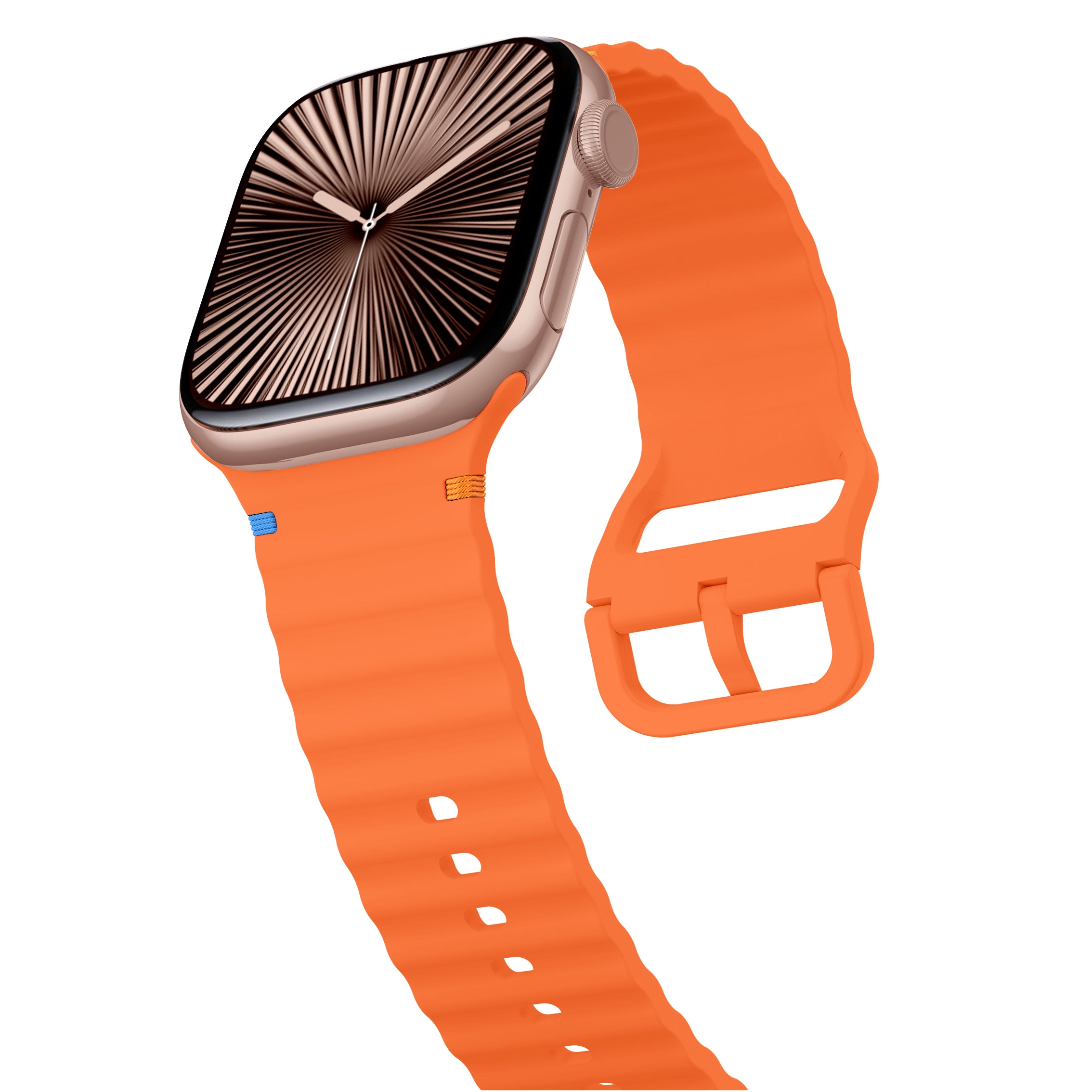 Bracelet silicone ondulé Apple Watch Ultra (orange)