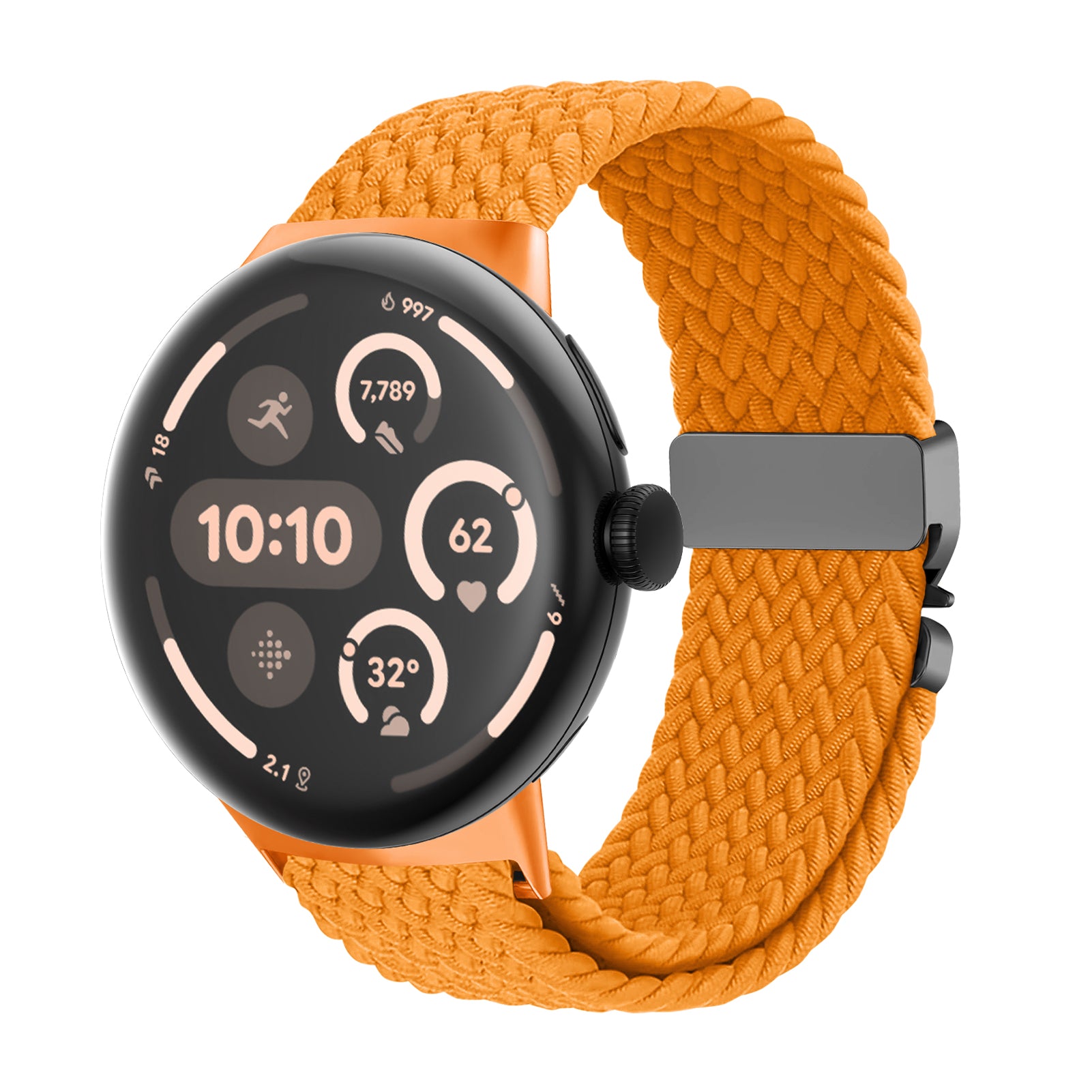 Bracelet tressé à maillons-P Google Pixel Watch 3 - 45mm (orange)